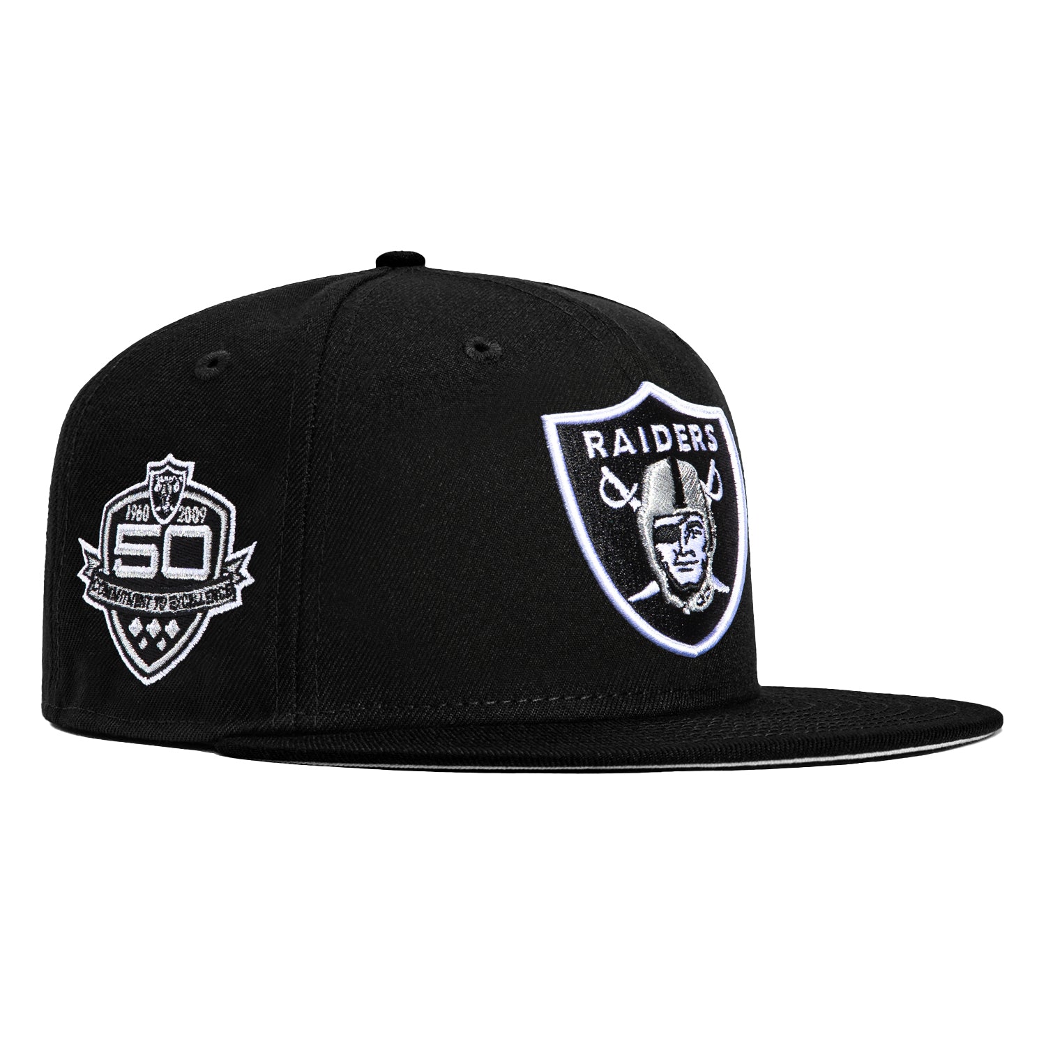 New Era 59FIFTY Sharktooth Atlanta Falcons 50th Anniversary Patch Hat - Black Black / 7 1/2