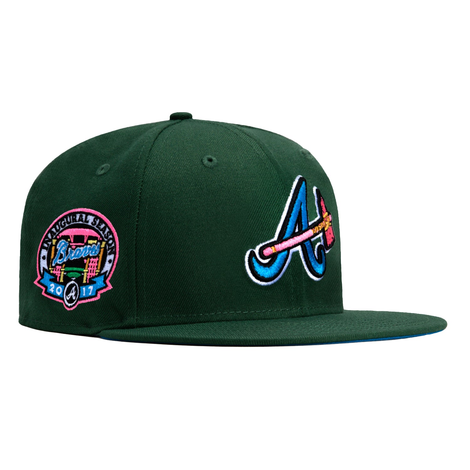New Era 59Fifty Peacock Pack Atlanta Braves Inaugural Patch Neon