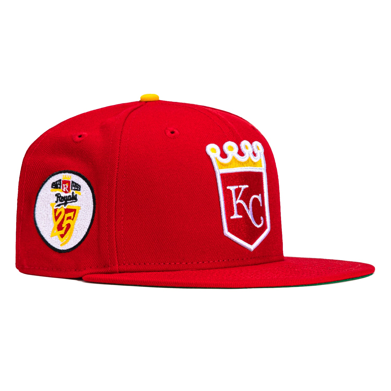 New Era 59FIFTY Kansas City Royals 25th Anniversary Patch Hat - Red, Gold 7 5/8
