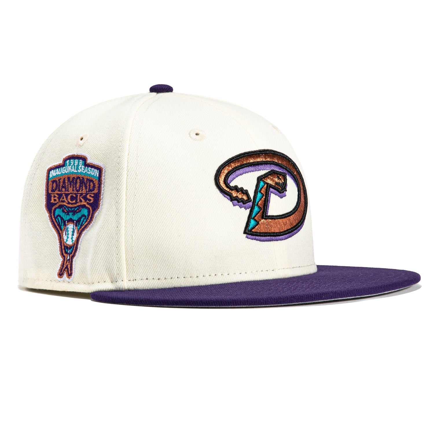 7 1/4 New Era MLB Arizona Diamondbacks Two Tone Hat, White, Teal
