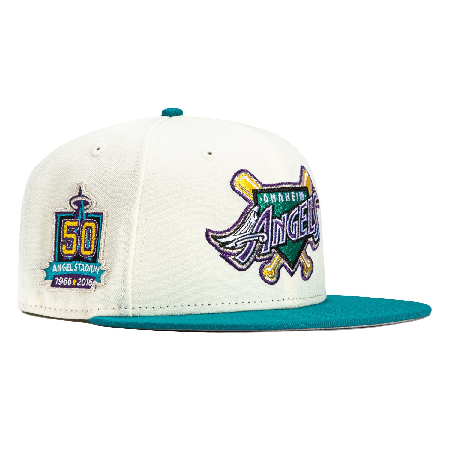Anaheim Angels Fitted New Era 59Fifty Wings Logo 40th Season Teal