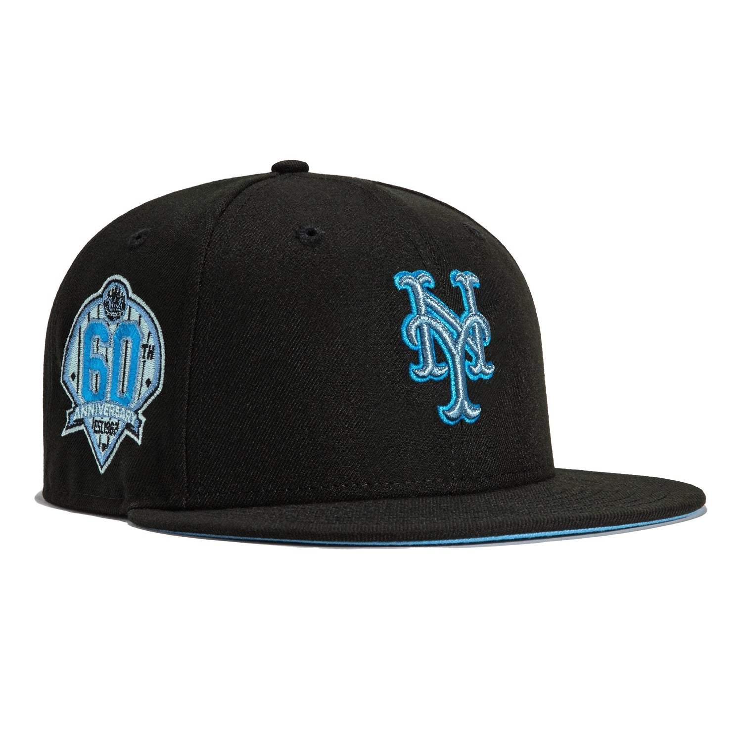New Era 59FIFTY Black Ice New York Mets 60th Anniversary Patch Hat - Black Black / 7 3/8