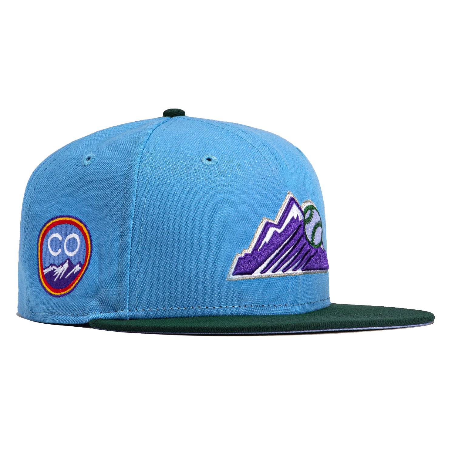 New Era 59FIFTY Colorado Rockies City Connect Patch Mountain Hat - Light Blue, Green Light Blue/Green / 7 1/4