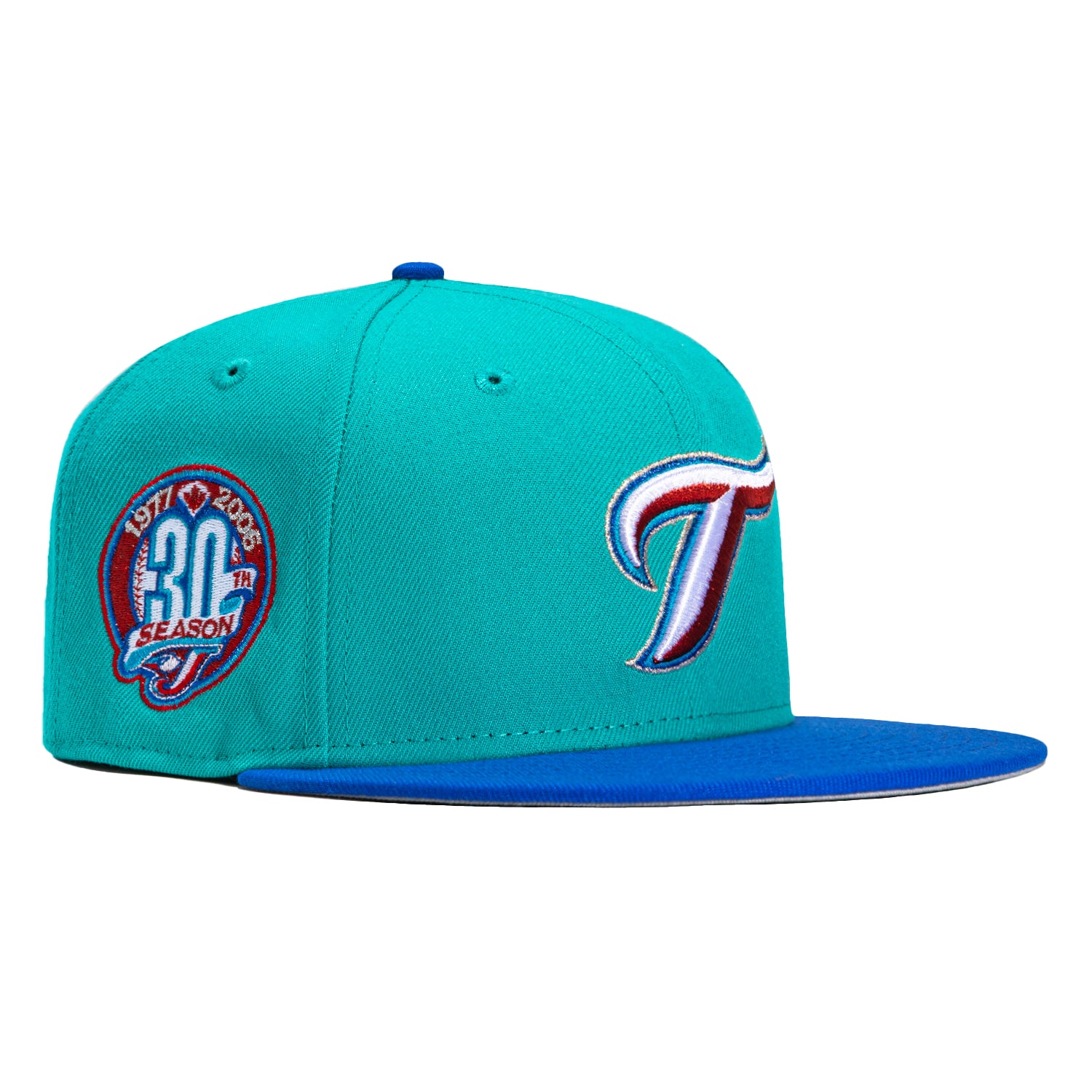 New Era 59FIFTY Stone Dome Toronto Blue Jays 10th Anniversary Patch Hat- Stone, Light Blue Stone/Light Blue / 7 7/8