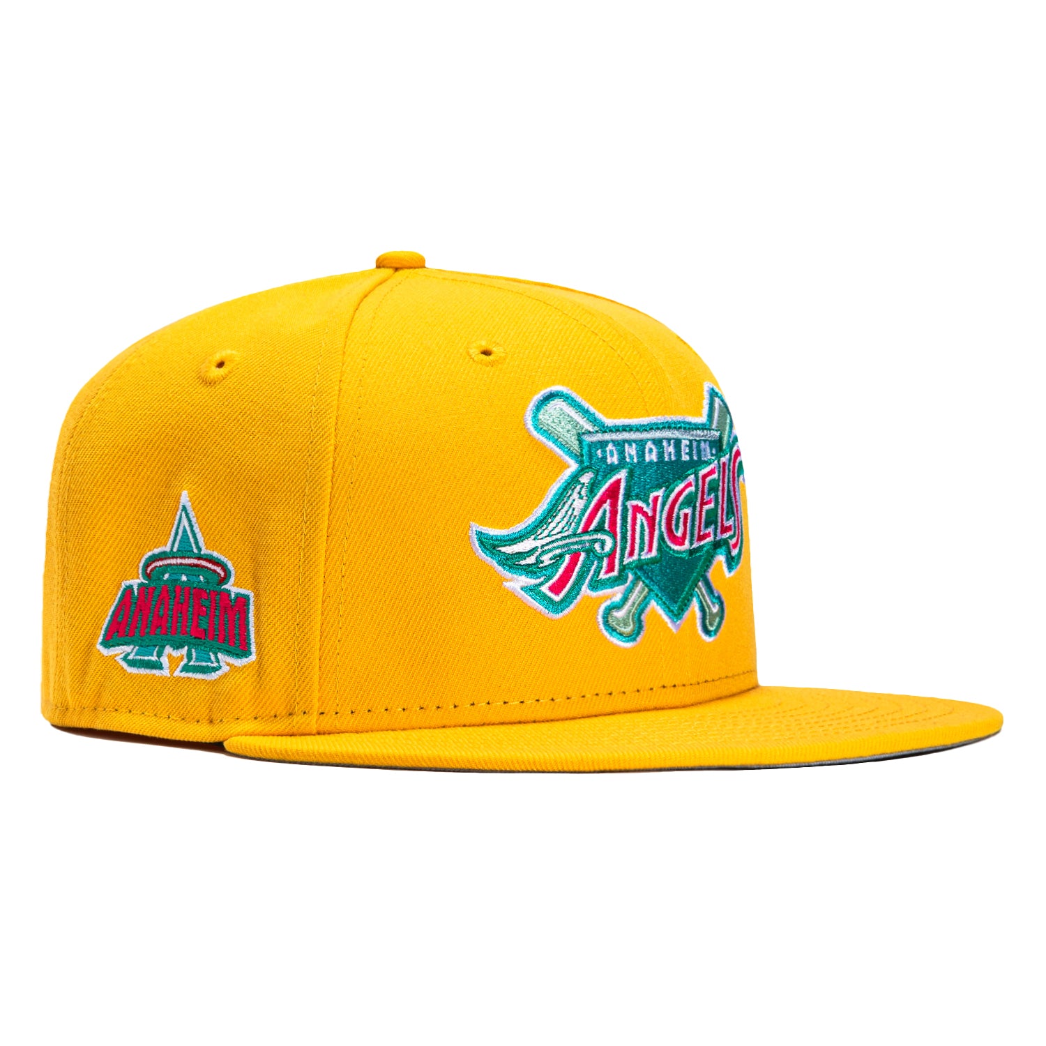 (City Connect Colors) San Diego Padres New Era MLB 59FIFTY 5950 Fitted Cap  Hat White Crown Teal Visor Teal/Magenta/Yellow 40th Anniversary Side Patch