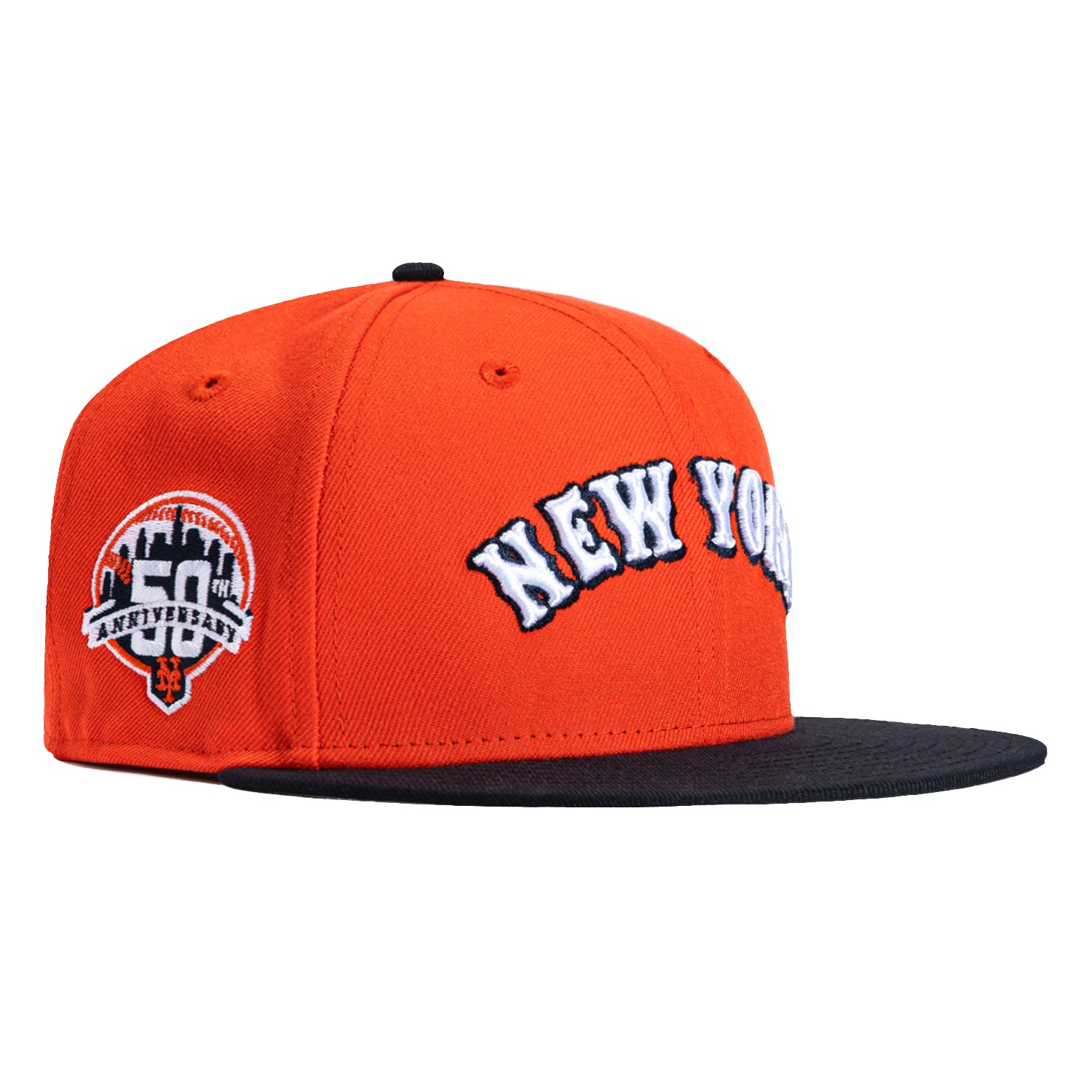 NEW ERA 59FIFTY NEW YORK METS FITTED HAT SIZE 7 5/8 ORANGE UV 1986 store ASG PATCH