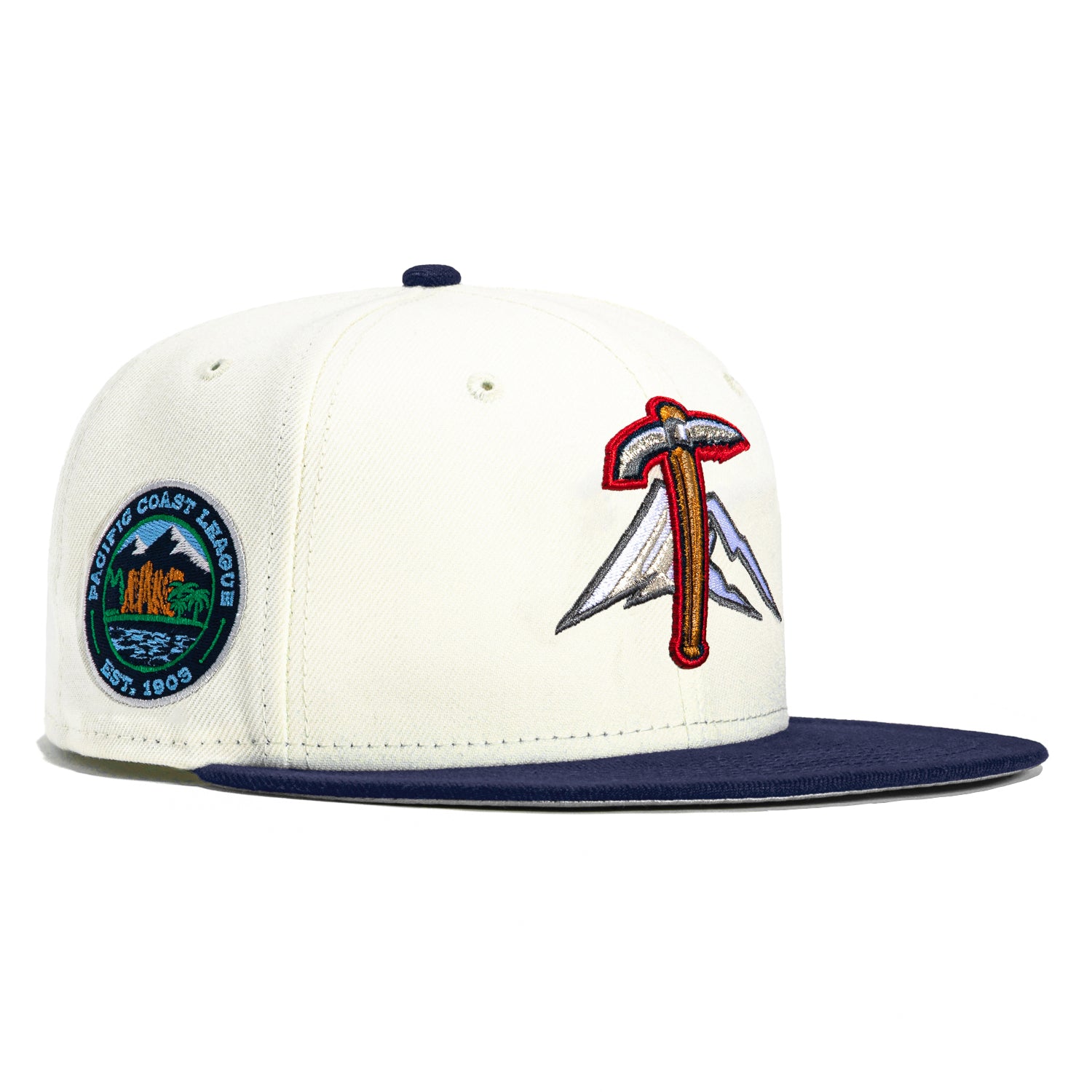 New Era 59FIFTY Tacoma Rainiers Pacific Coast League Patch Hat - White, Navy White/Navy / 7