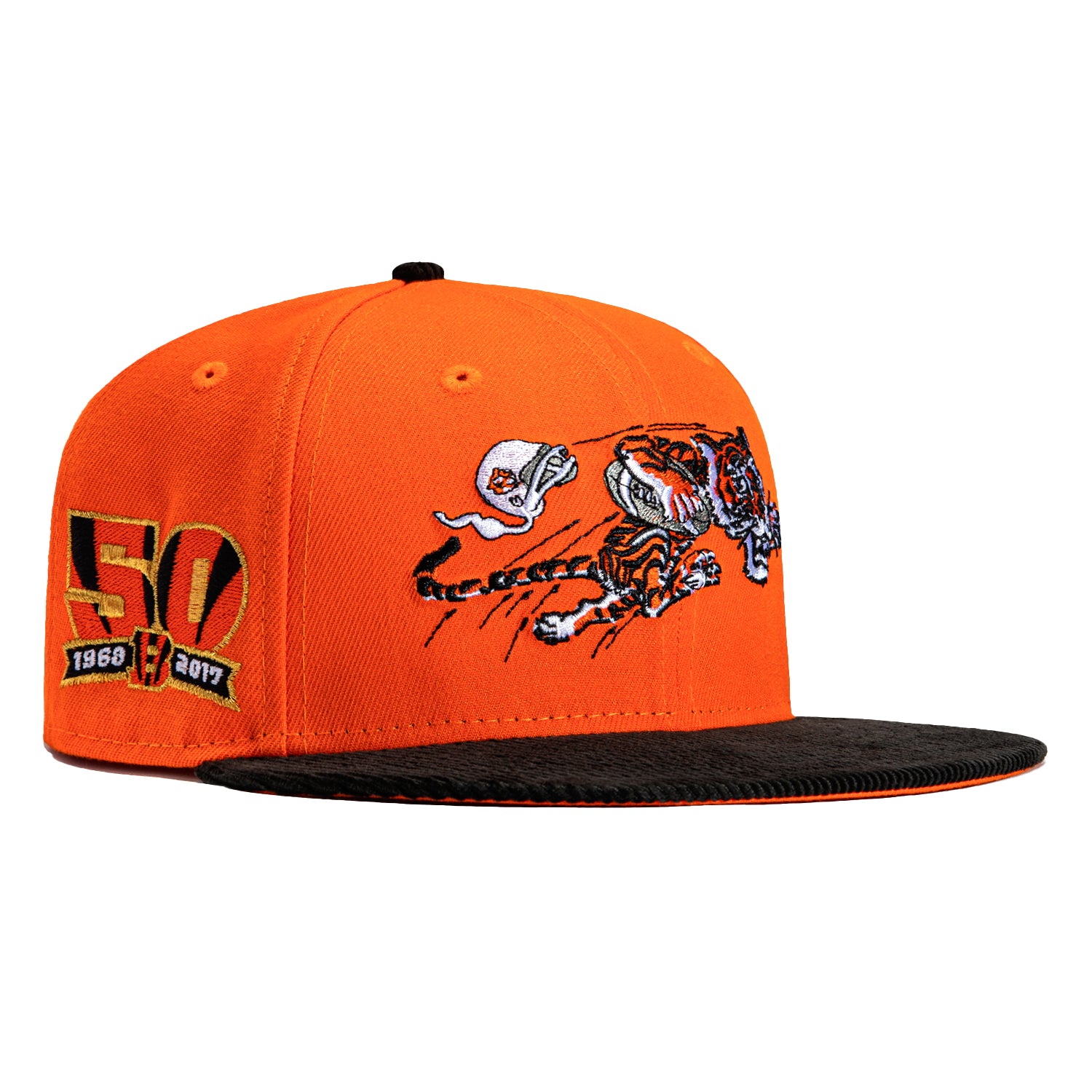 Mitchell & Ness Cincinnati Bengals Black Throwback Logo Snapback Hat