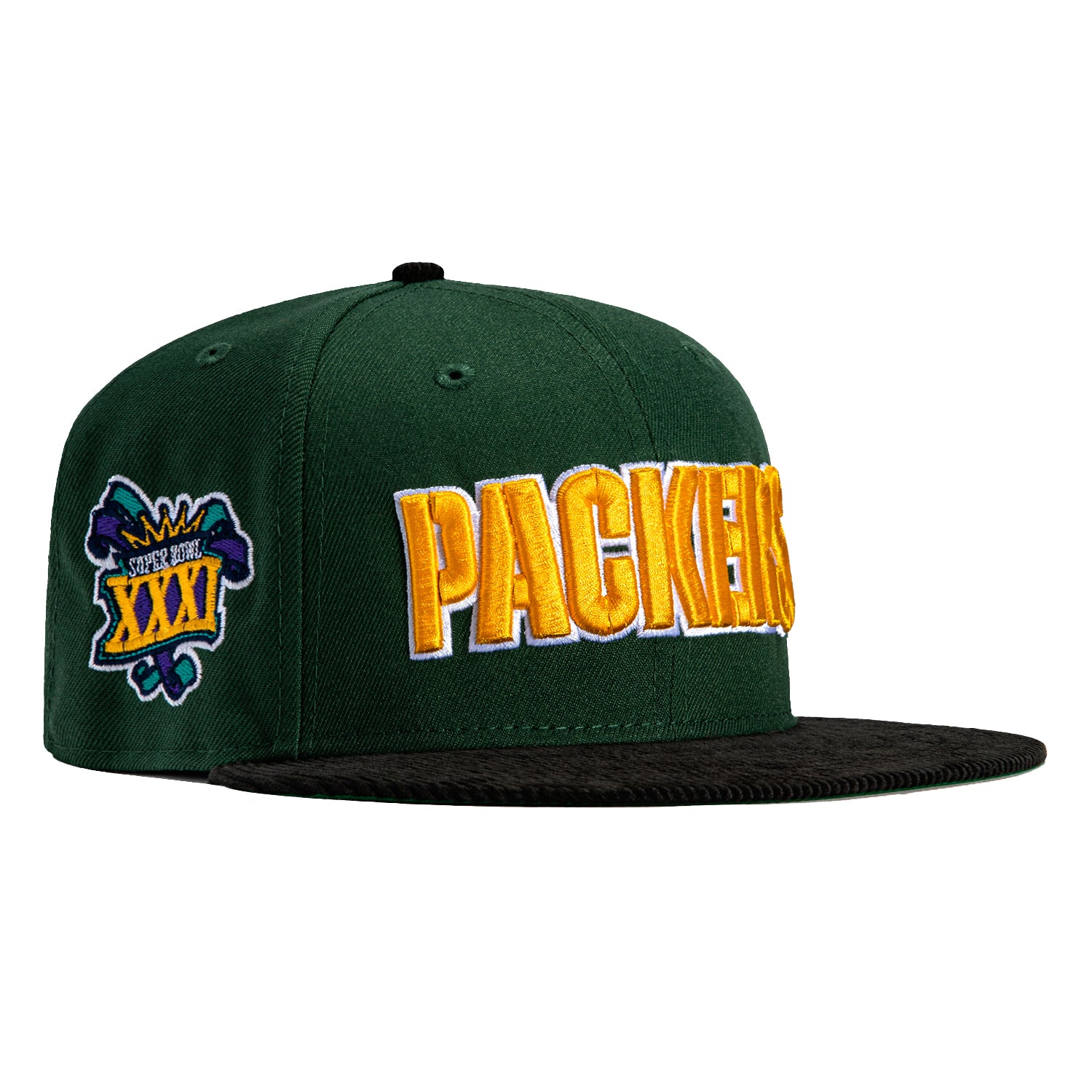 Green Bay Packers Hat Snapback Cap Black Script Mitchell and Ness