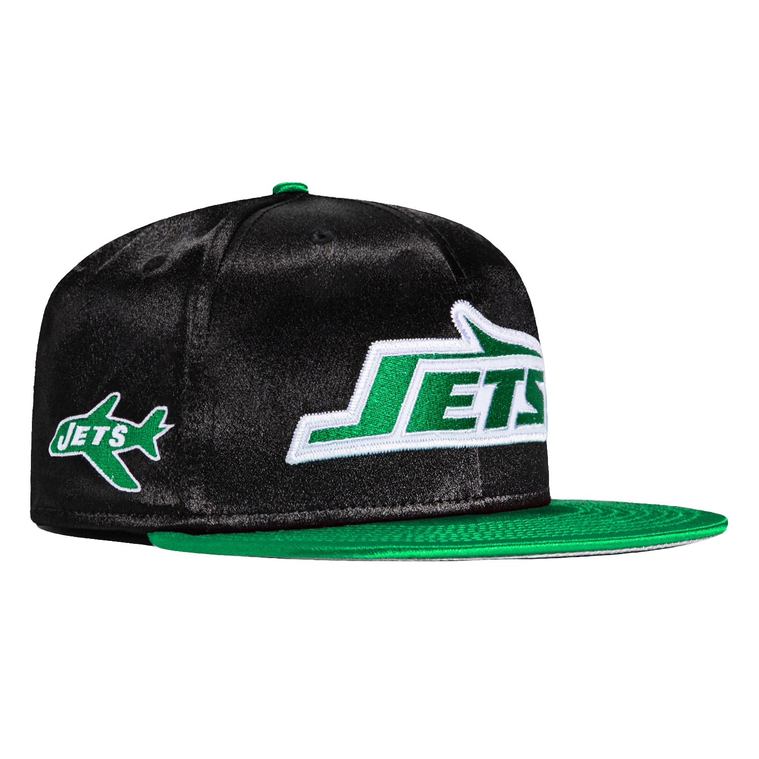 New Era 59FIFTY Satin Stitch Philadelphia Eagles Logo Patch Word Hat - Black, Kelly Black/Kelly Green / 7