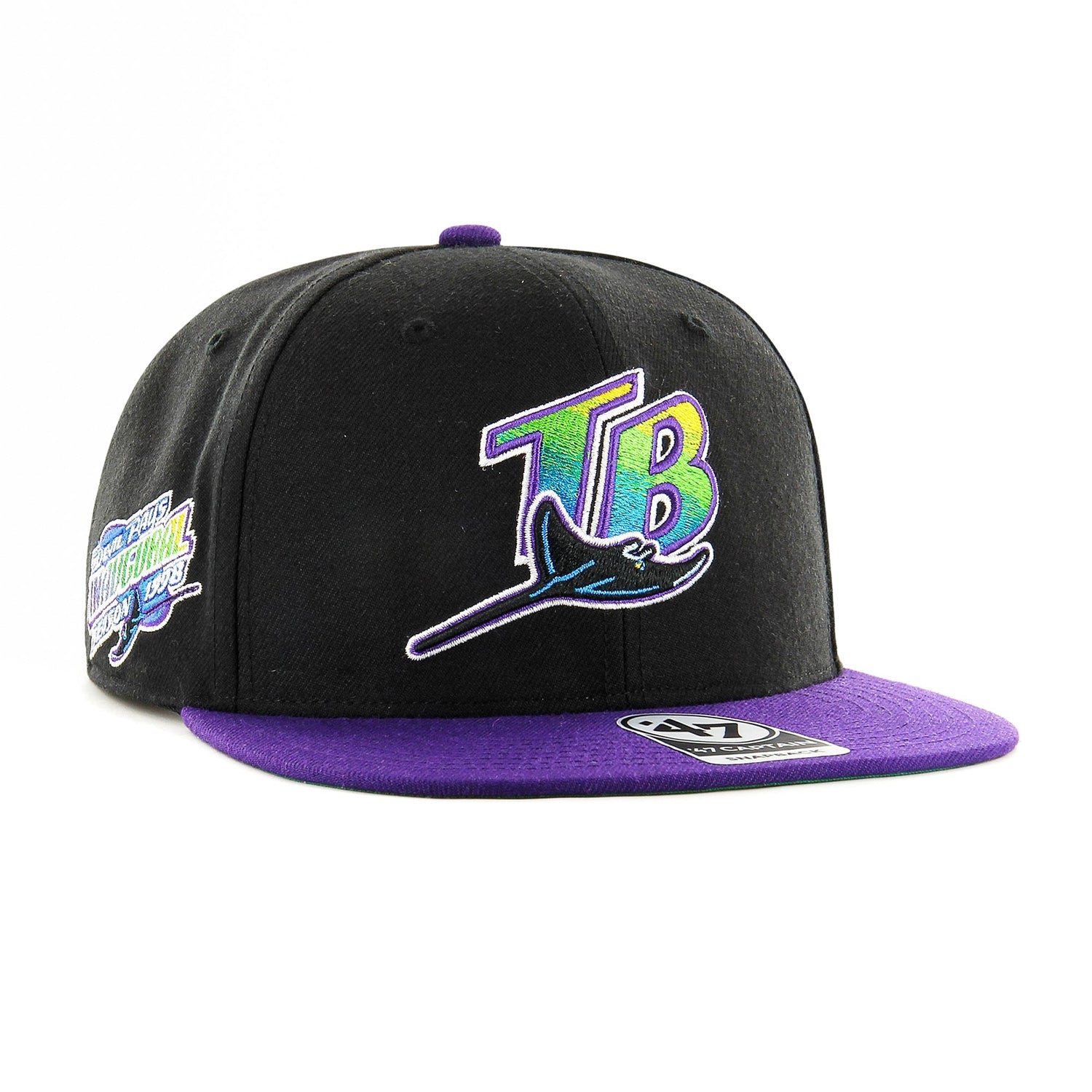 47 Brand Sureshot Captain Tampa Bay Rays Snapback Inaugural Patch Hat - Black, Purple