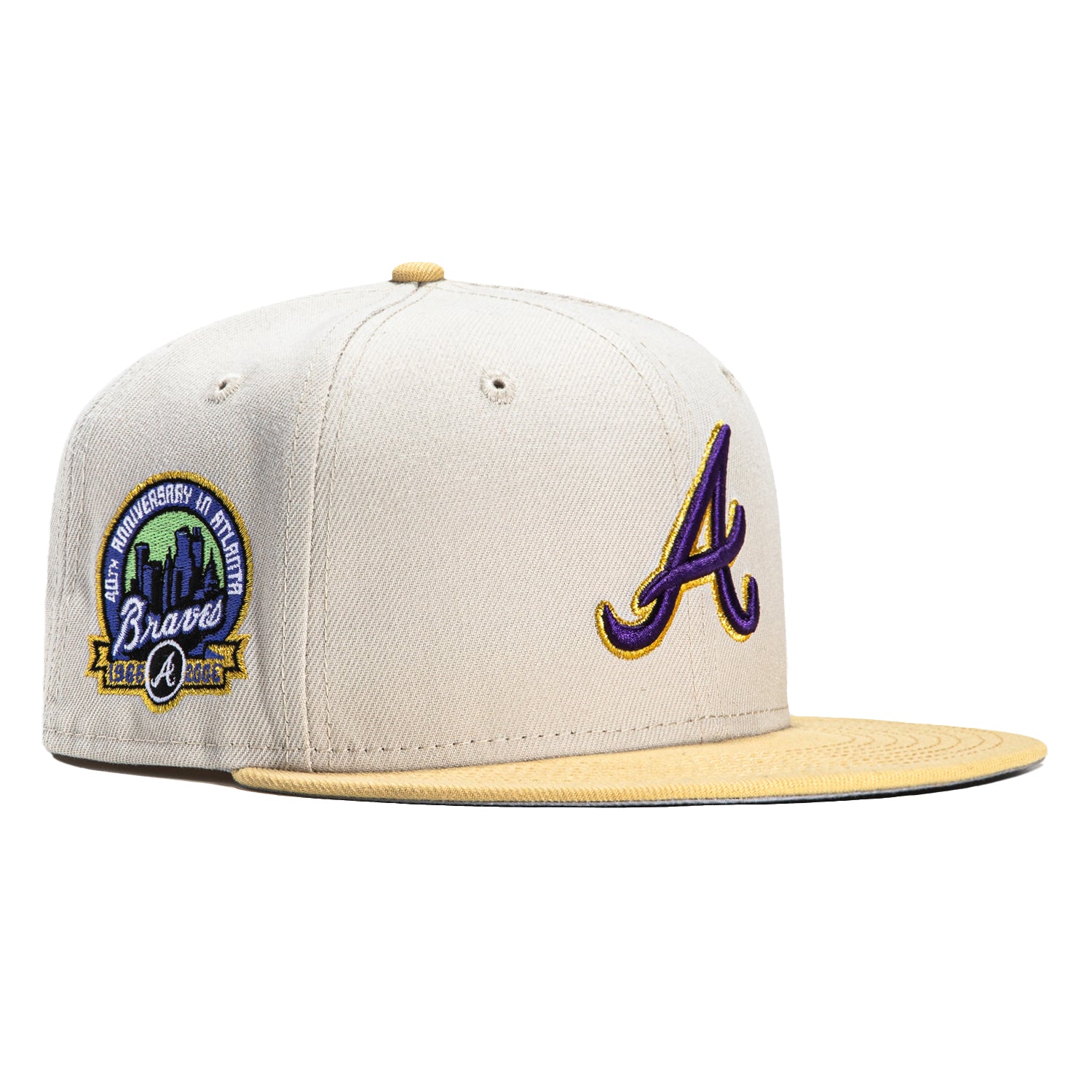 Atlanta Braves Baby Blue 2000 World Series Patch Yellow UV New Era 59FIFTY  Fitted Hat