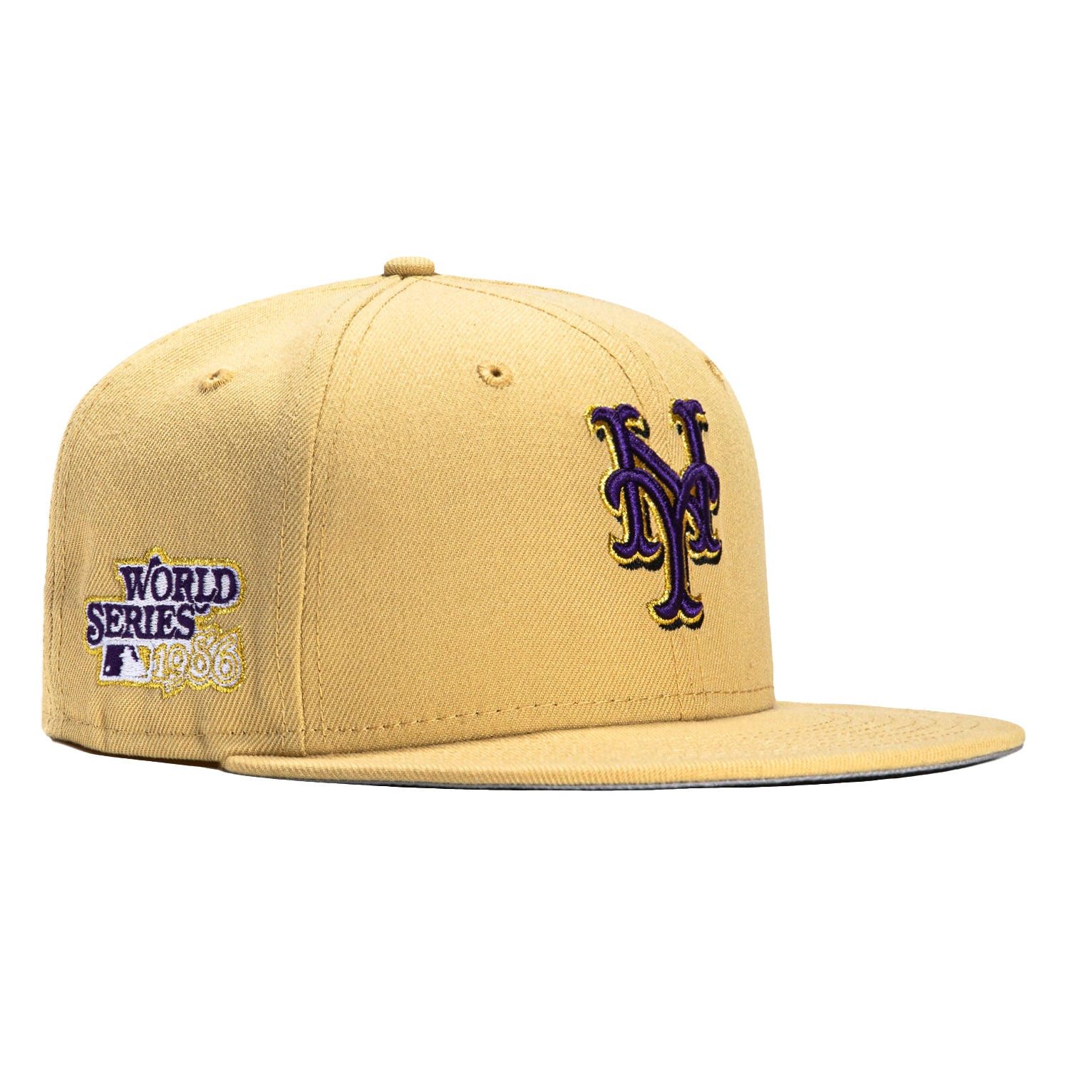 New Era 59FIFTY Moscato New York Mets 1986 World Series Patch Hat - Tan Tan / 7 7/8