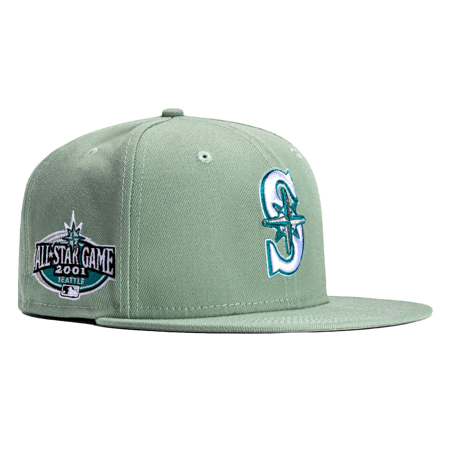 Seattle Mariners New Era 2001 MLB All-Star Game Patch Undervisor 59FIFTY  Fitted Hat - White