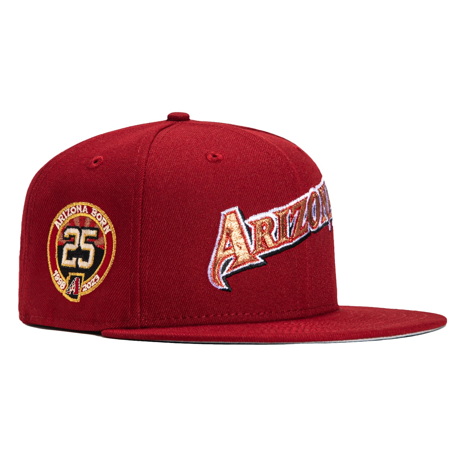 White Arizona Diamondbacks Red Visor Gray Bottom 25th Anniversary Side Patch New Era Snapback