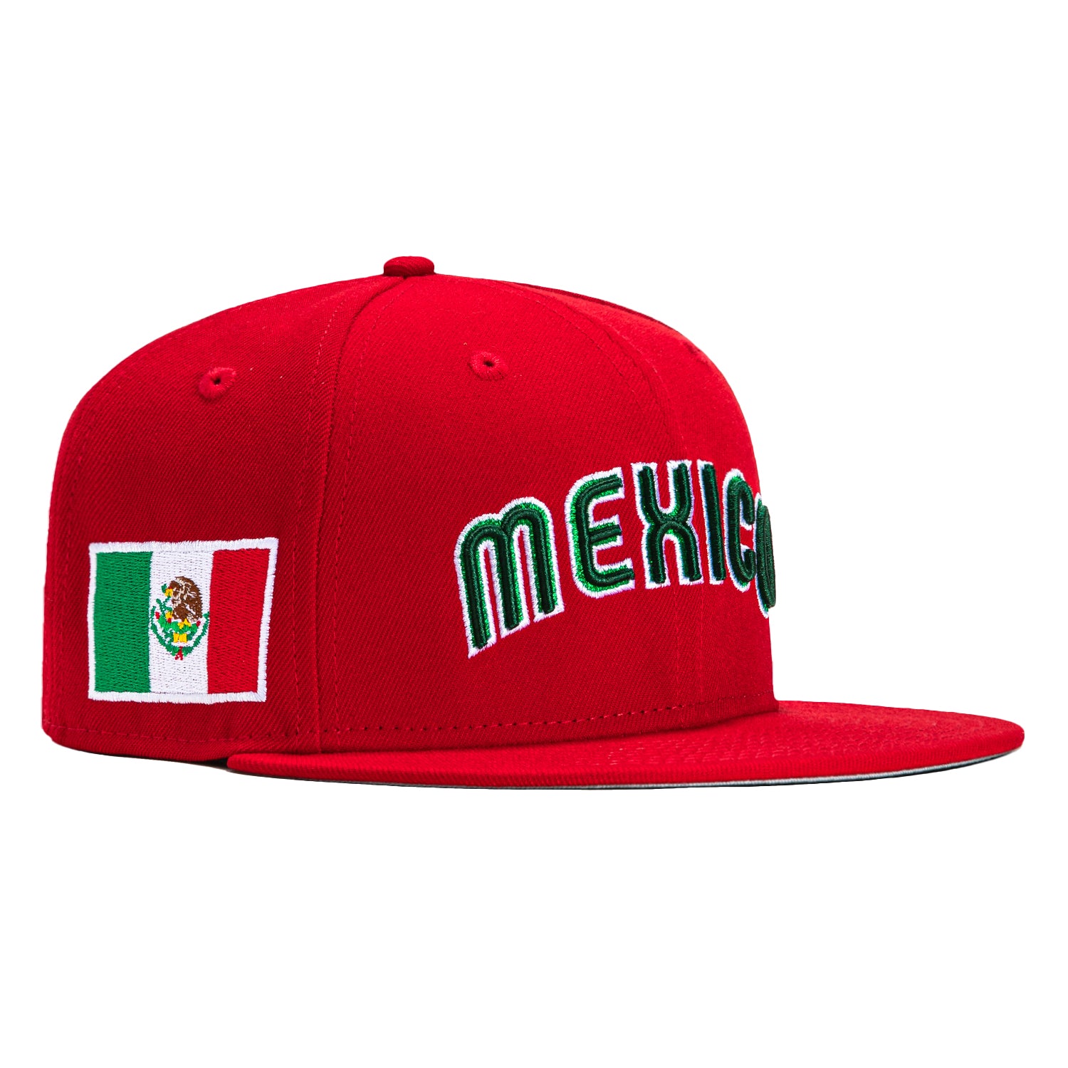 Mexico New Era World Baseball Classic Wbc 59FIFTY 5950 Fitted Cap Hat Cream Crown Cardinal Visor Green/White/Cardinal Logo Green UV 7