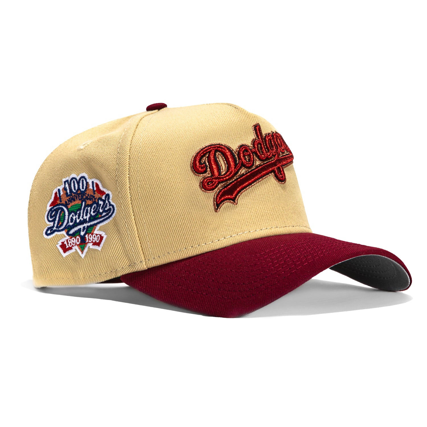 Los Angeles Dodgers New Era 100th Anniversary Pink Undervisor 59FIFTY Fitted  Hat - Brown
