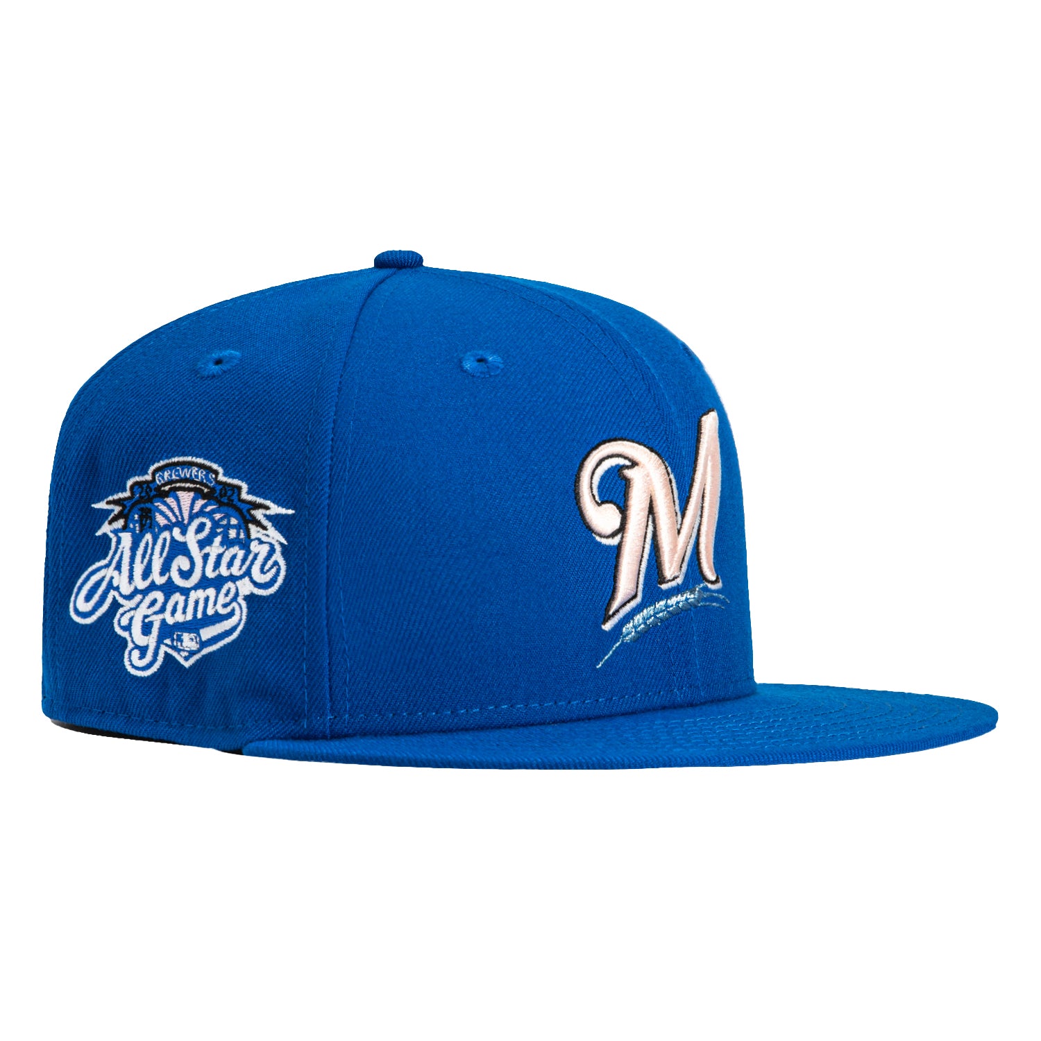 New Era 59Fifty store Milwaukee Brewers Fitted Hat Size 7 1/2 Gold UV 2002 ASG Patch