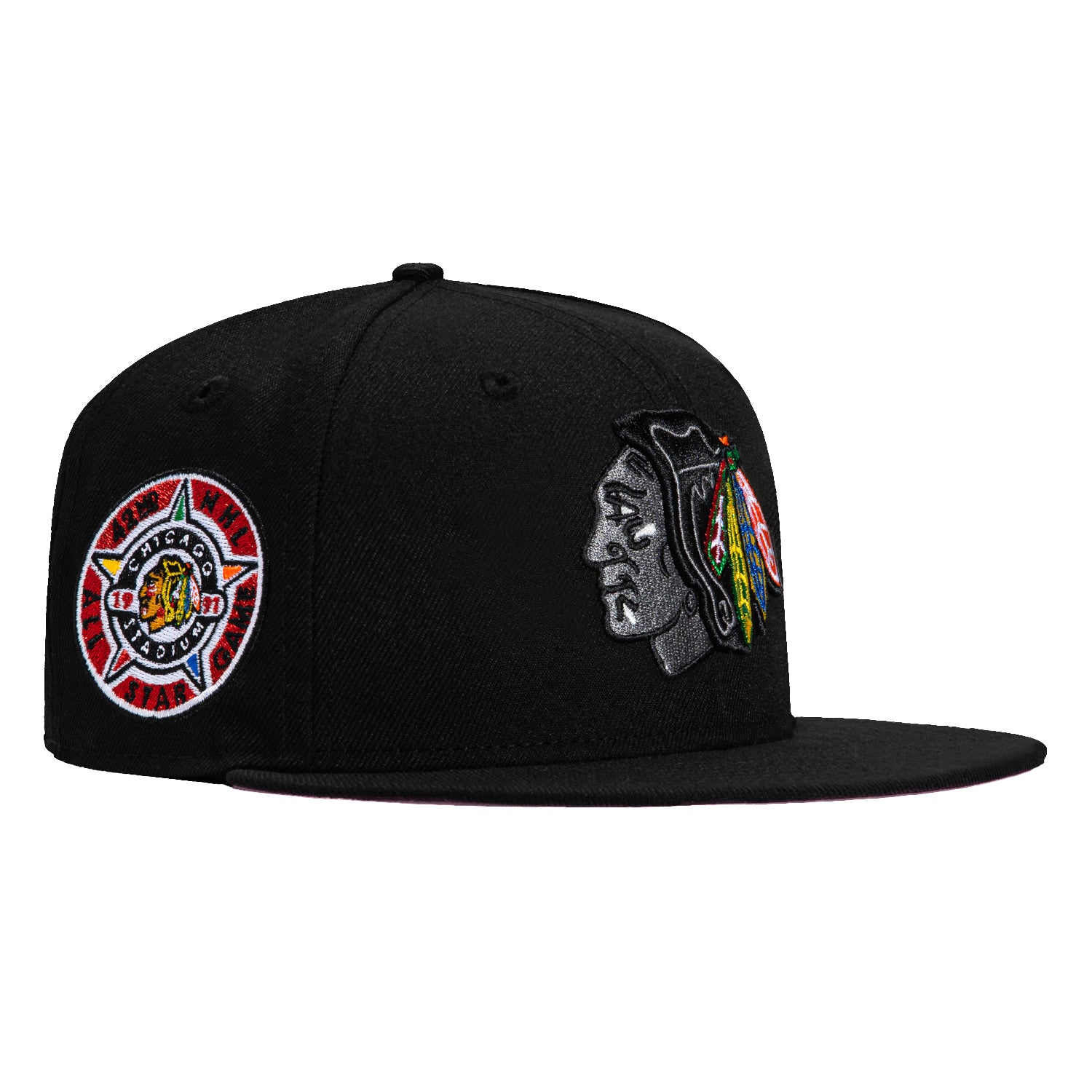 New Era 59Fifty Chicago retailer Blackhawks Fitted Hat Size 7 3/8 Green UV 75th Patch