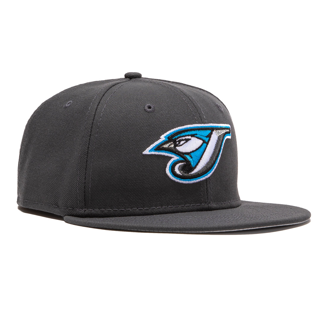 Toronto Baseball Hat Graphite Cooperstown AC New Era 59FIFTY Fitted Graphite / Cerulean Blue | Real Black | Snow White | Metallic Silver / 7 1/8