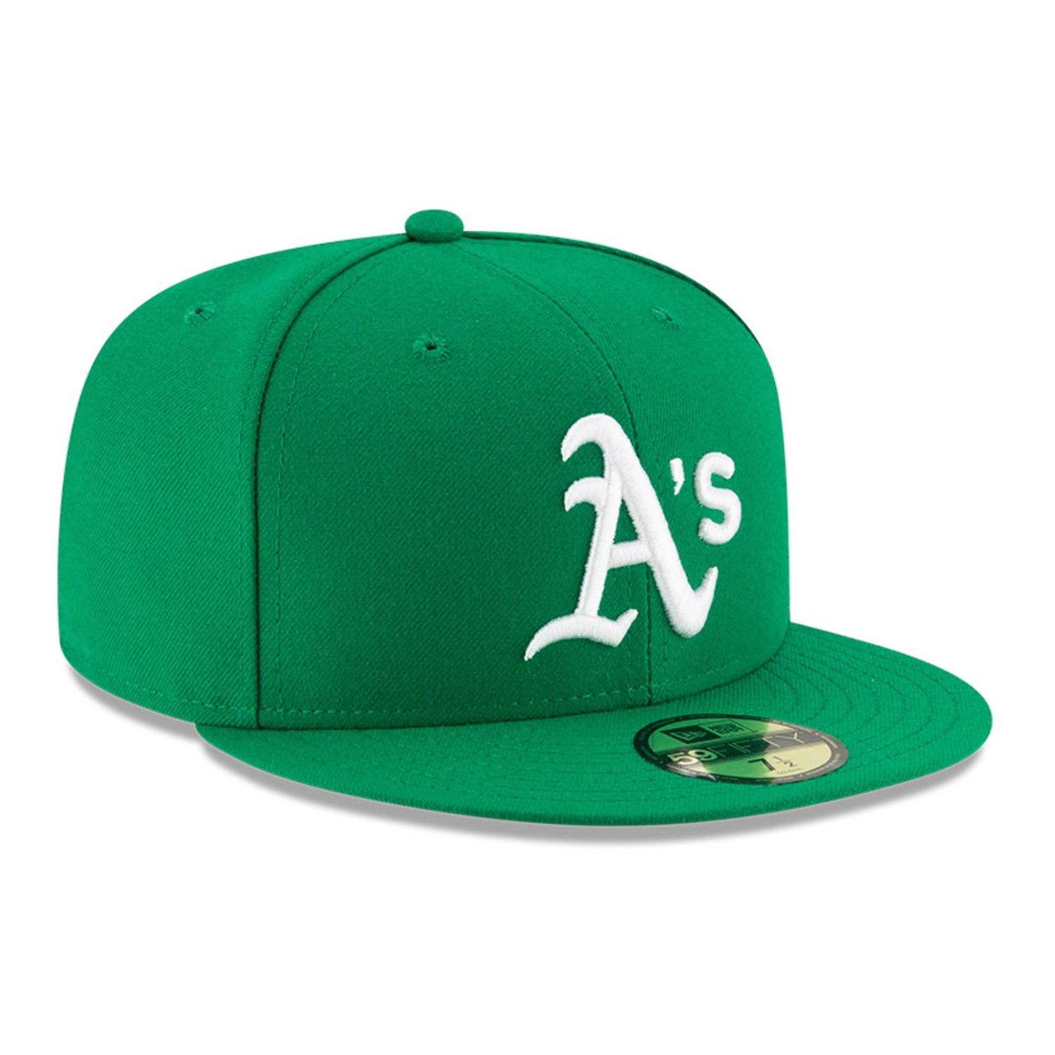 Oakland Athletics New Era 40th Anniversary Side Patch Yellow Undervisor  59FIFTY Fitted Hat - Kelly Green