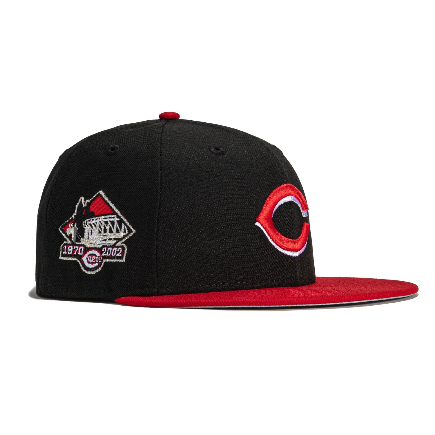 New Era 59FIFTY Cincinnati Reds River Front Patch Hat - Black, Red Black/Red / 7 1/4