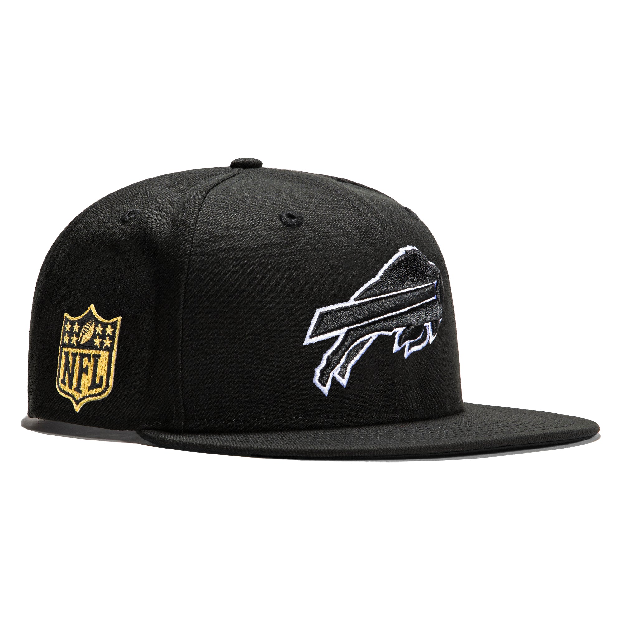 New Era 9FIFTY Buffalo Bills Gold Logo Patch Snapback Hat - Black, White