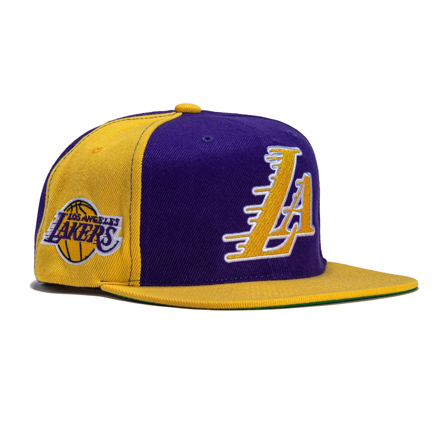 Mitchell and Ness Los Angeles Lakers Pink Under Script Snapback Hat Black