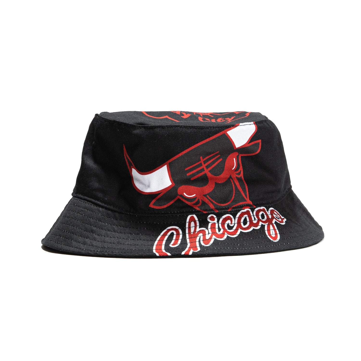 Mitchell and Ness Chicago Bulls Cut Up Bucket Hat Black
