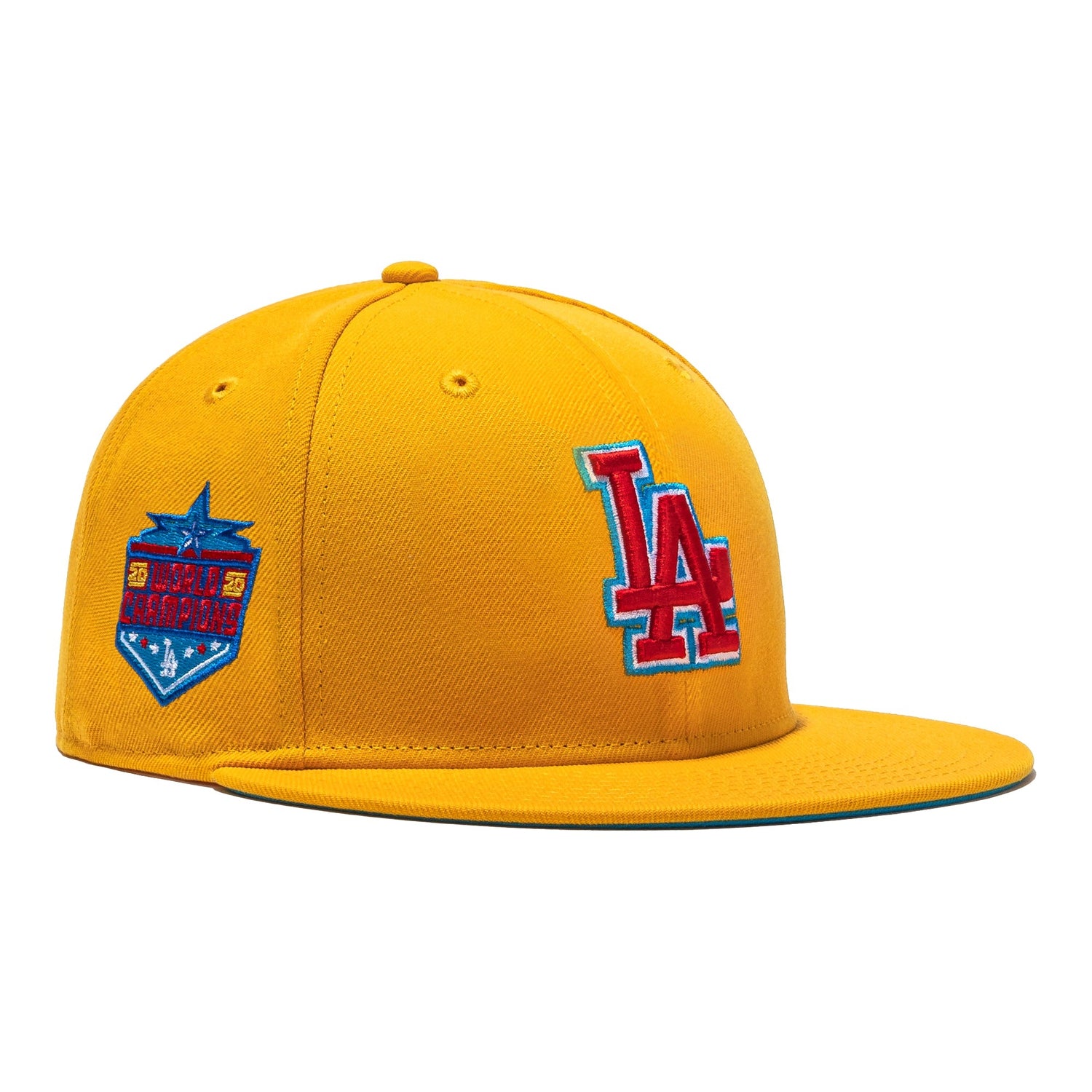 New Era 59FIFTY Hat Wheels Los Angeles Dodgers 2020 World Series Champions Patch Hat - Gold Gold / 7 7/8