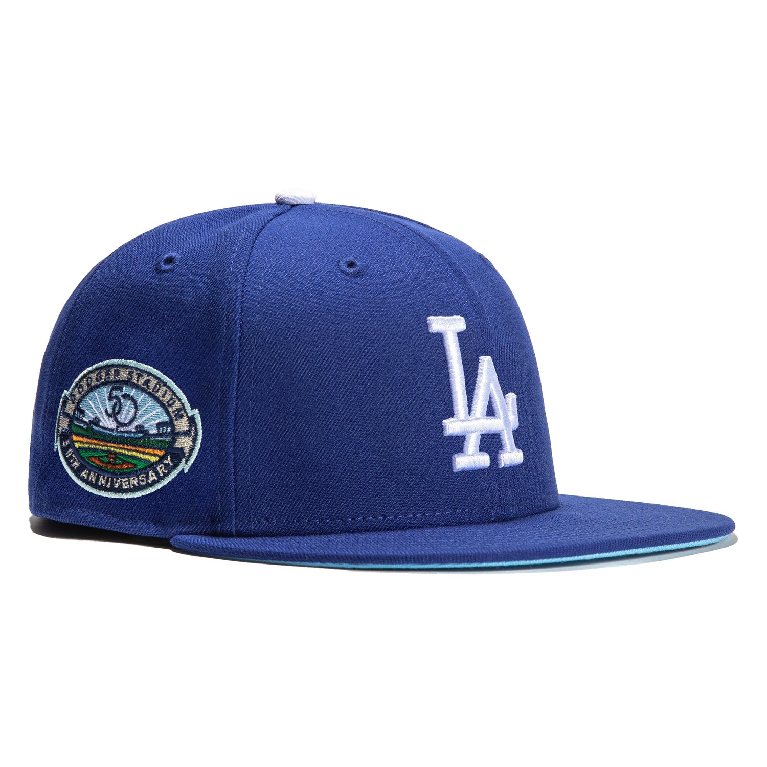 New Era 59FIFTY Los Angeles Dodgers 50th Anniversary Stadium Patch Icy UV Hat - Royal, Light Blue Royal / 7 3/8