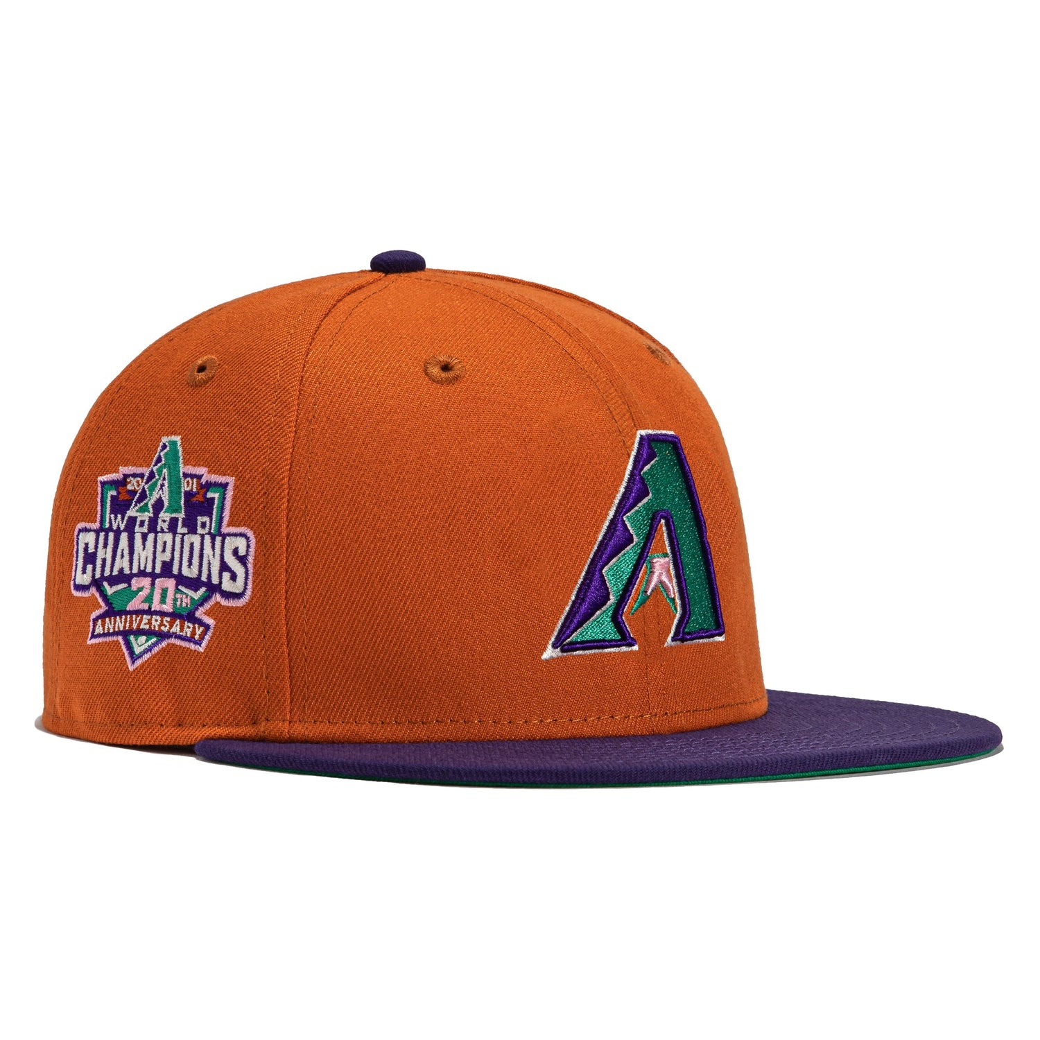 New Era 59FIFTY Arizona Diamondbacks 2001 World Series Patch Jersey Hat - Graphite, Burnt Orange, Teal Graphite/Burnt Orange/Teal / 7