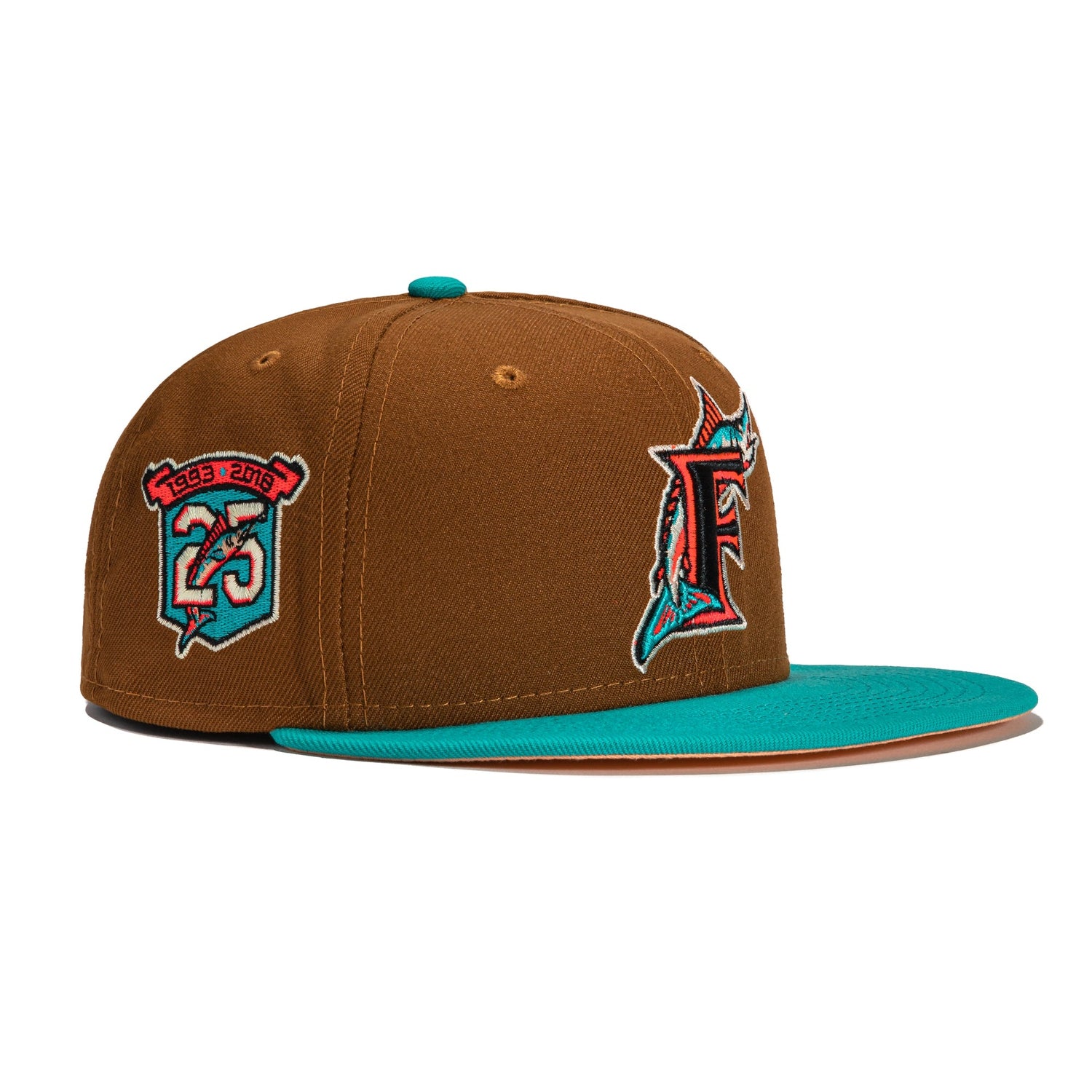 New Era 59Fifty Miami Marlins 25th Anniversary Patch Hat - Brown, Teal – Hat  Club