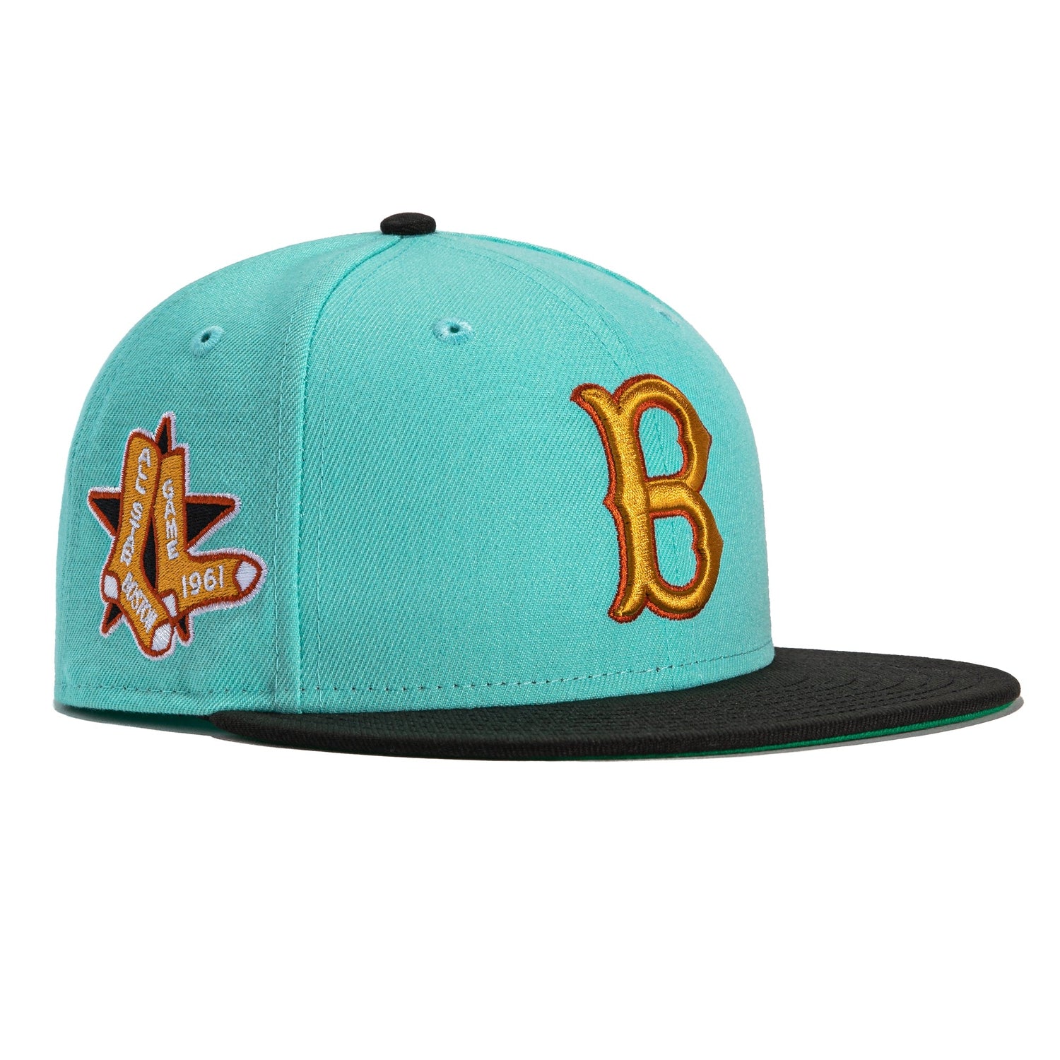 Boston Red Sox New Era White Logo 59FIFTY Fitted Hat - Green