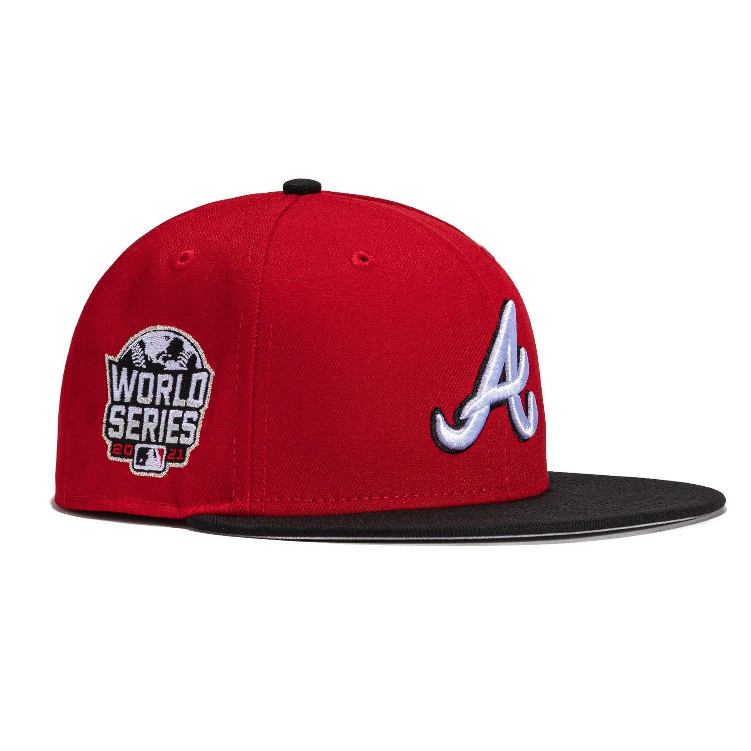 New Era 59Fifty Atlanta Braves 2021 World Series Patch Hat - Red