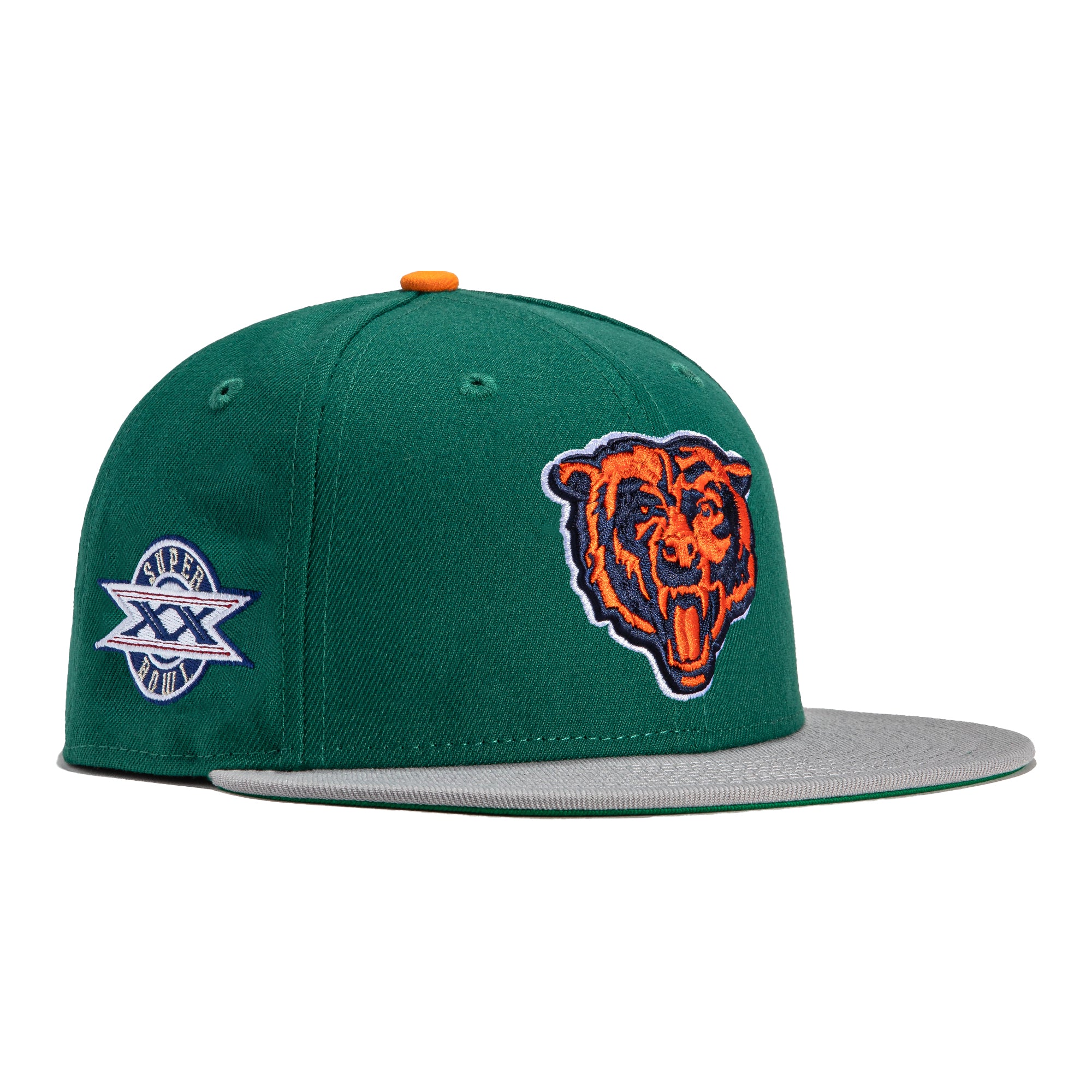New Era 59FIFTY Electrolyte Chicago Bears XX Super Bowl Patch Hat - Green, Gray Green/Grey / 7 3/8