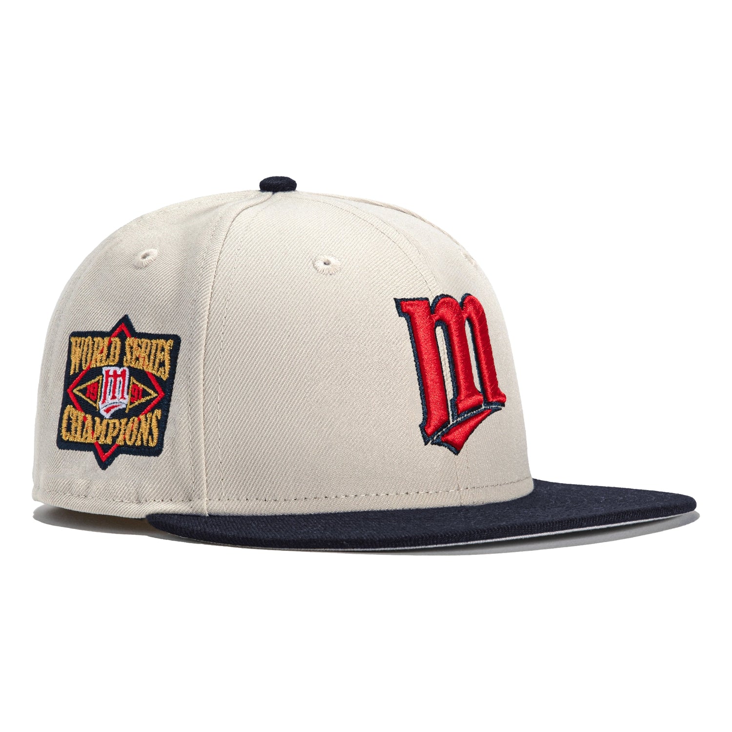 New Era 59FIFTY Spike Brooklyn Dodgers 1955 World Series Champions Patch Script Hat - Red, Gold Red/Gold / 7 1/4