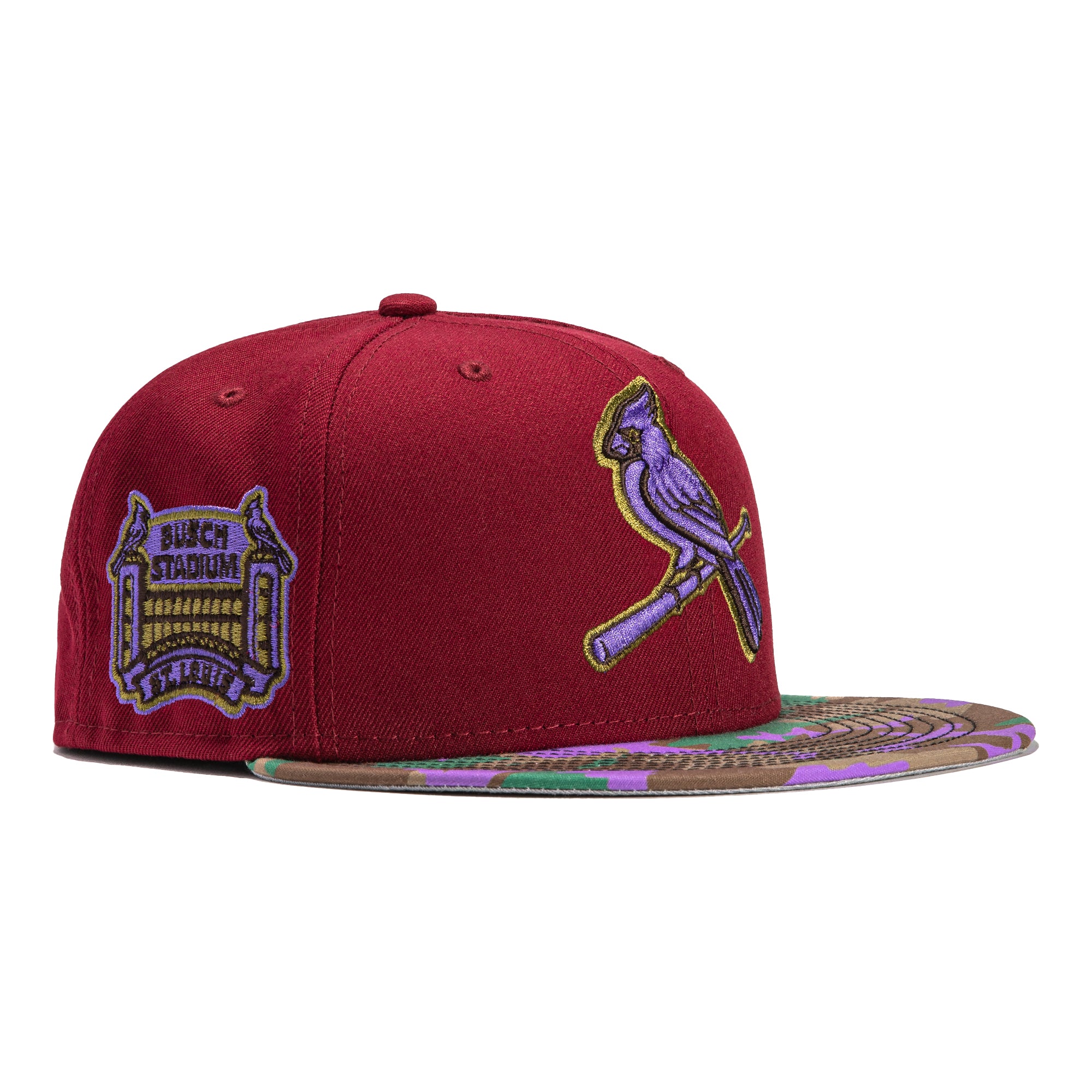 New Era 59FIFTY Hunter Pack St Louis Cardinals Busch Stadium Patch Alternate Hat - Cardinal, Camo Cardinal / 7 1/4