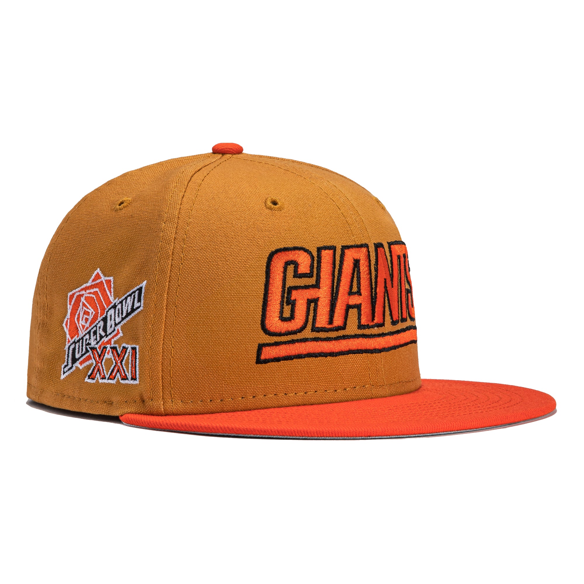 47 Black/Orange NY Giants Sidenote Trucker Snapback Hat
