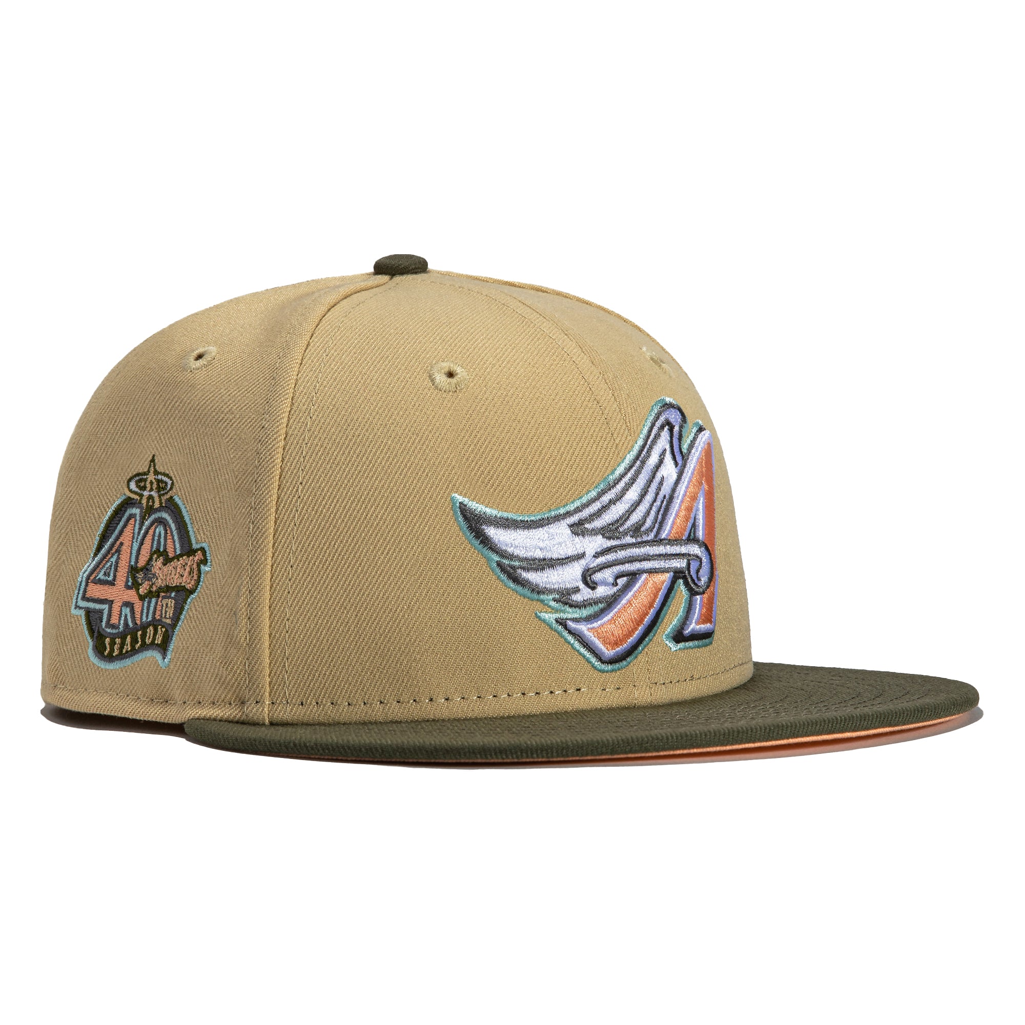 New Era Anaheim Angels 50th Anniversary 59Fifty Fitted Hat Olive