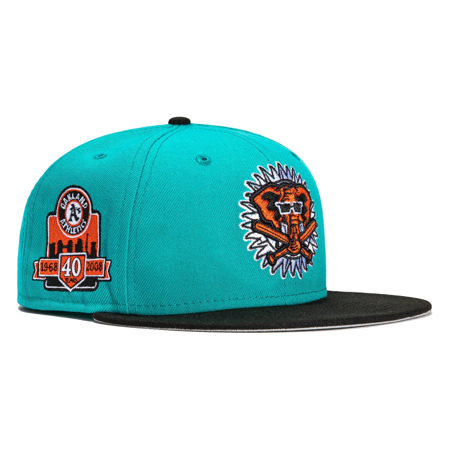 New Era 59FIFTY Peacock Pack Houston Astros 40 Years Patch Neon Blue UV Hat - Green Green / 7