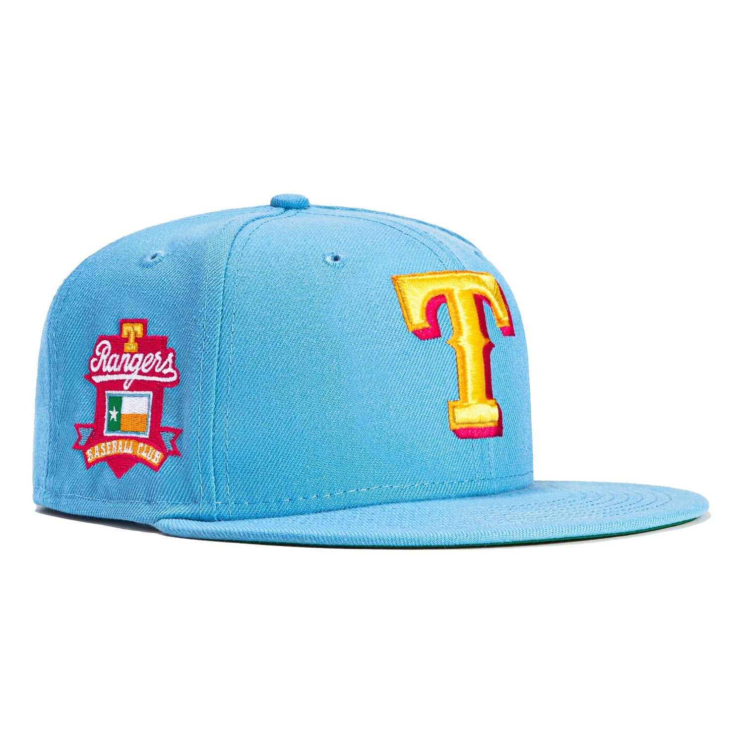 New Era 59FIFTY Texas Rangers 50th Anniversary Patch Hat - Light Blue, Royal Light Blue/Royal / 7 1/8