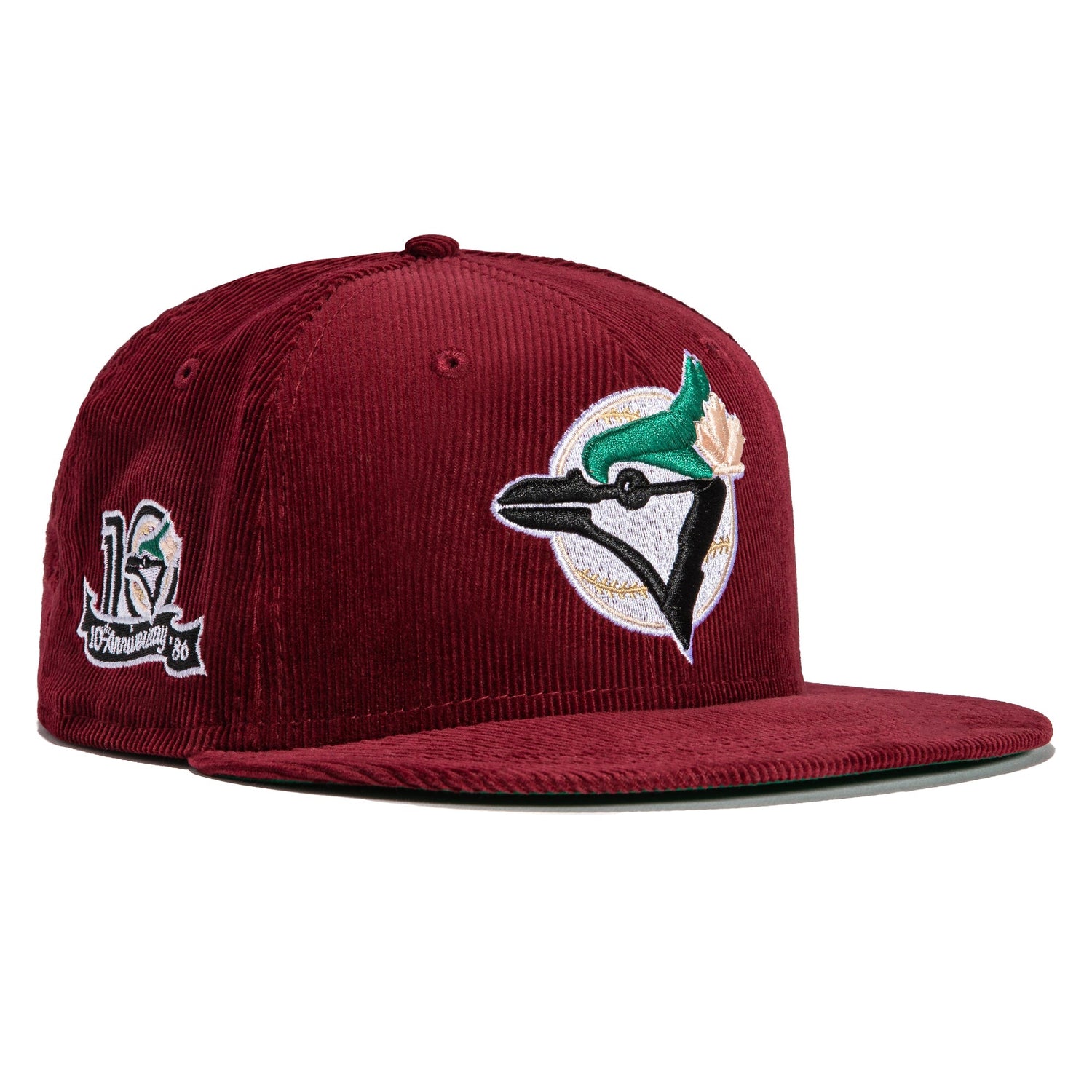 Exclusive Fitted New Era 7 1/2 Toronto Blue Jays Hat Pinky UV MLB Burgundy  Brown