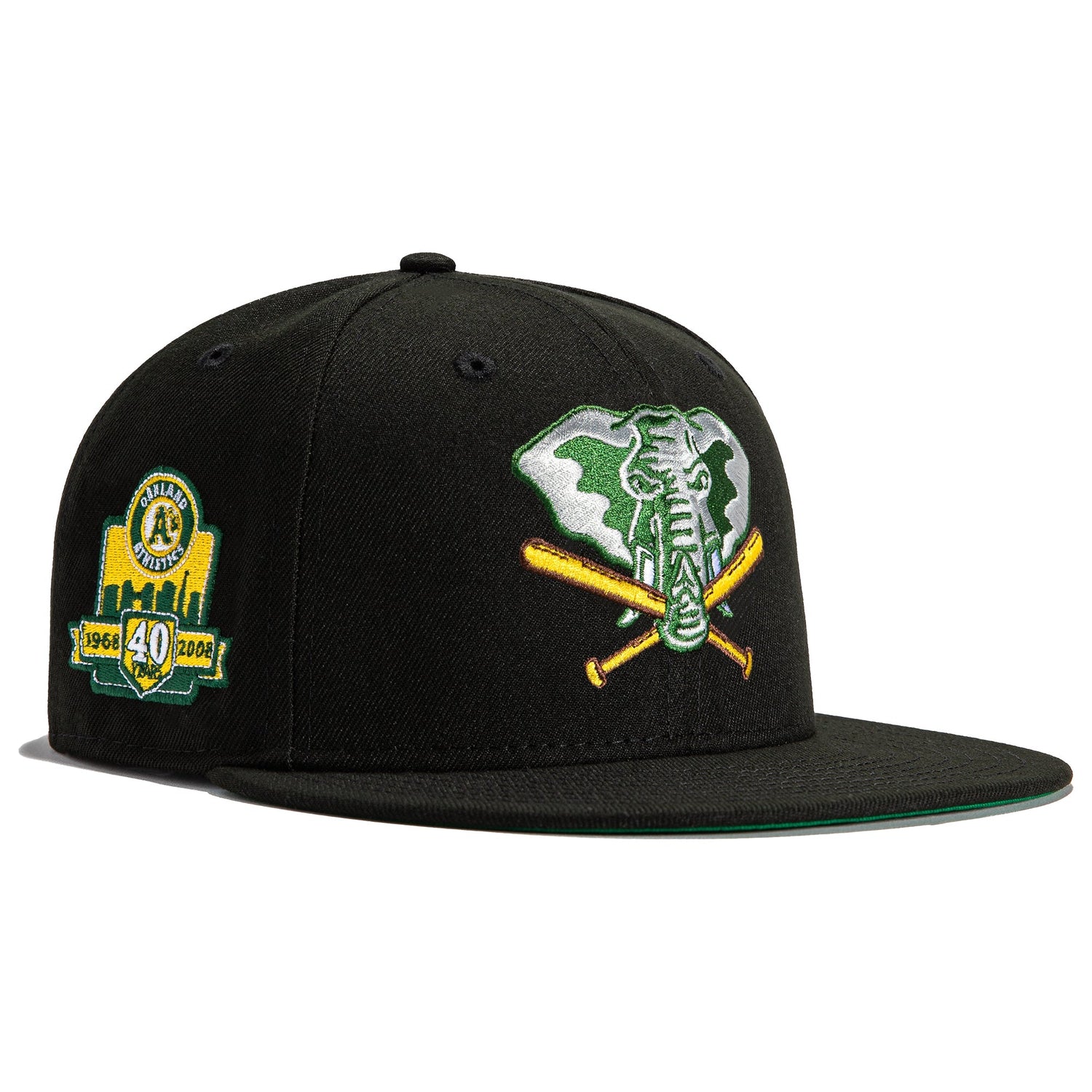 NEW ERA MARKSMAN STOMPER OAKLAND A'S FITTED HAT (RIFLE GREEN