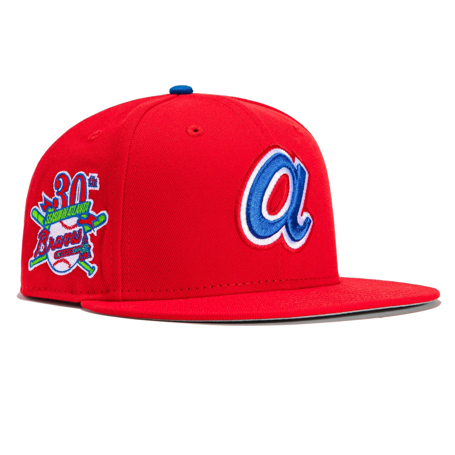 New Era 59FIFTY Real Facts Atlanta Braves 30th Anniversary Patch Hat - Red Red / 7 5/8