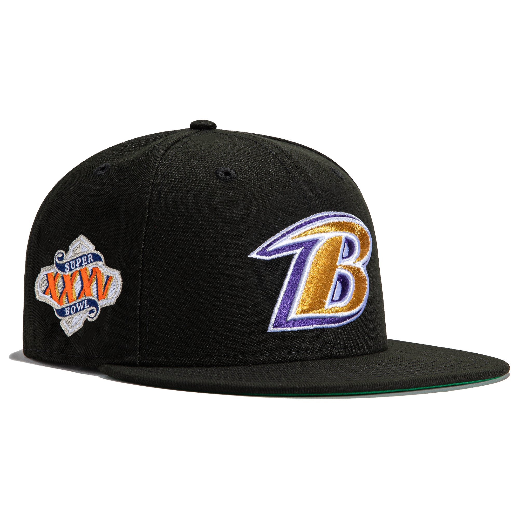 New Era 59FIFTY Sharktooth Baltimore Ravens 2001 Super Bowl Patch Hat - Black Black / 7