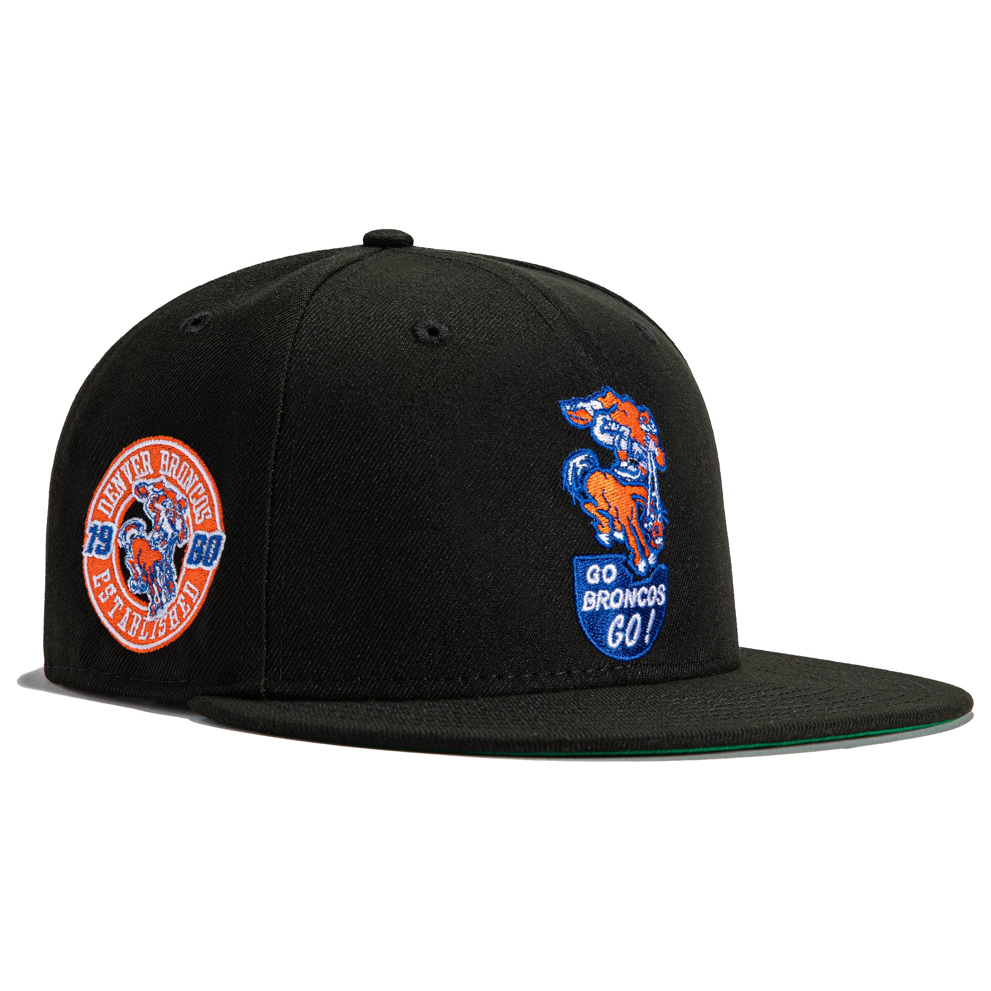 New Era 59FIFTY Black Dome Denver Broncos 1960 Logo Patch Hat - Black Black / 7 5/8