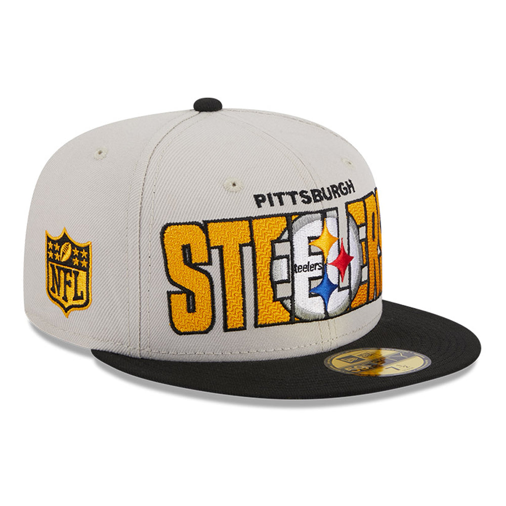 New Era 59Fifty 2023 Draft Pittsburgh Steelers Hat - Stone, Black – Hat Club