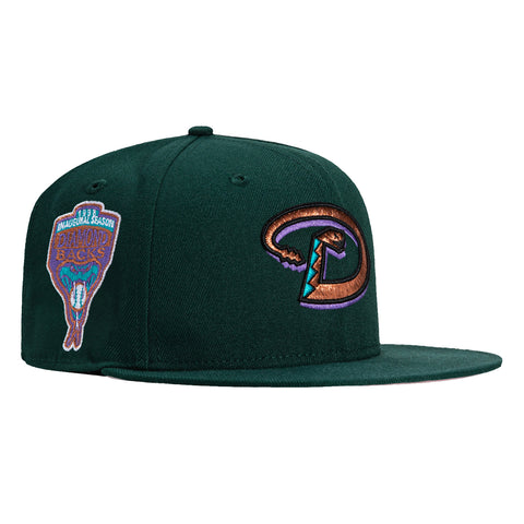 New Era 59Fifty Green Eggs and Ham Arizona Diamondbacks Inaugural Patch Pink UV Hat - Green, Metallic Copper