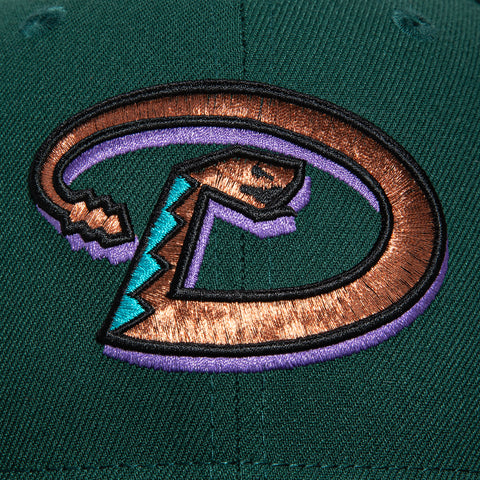 New Era 59Fifty Green Eggs and Ham Arizona Diamondbacks Inaugural Patch Pink UV Hat - Green, Metallic Copper